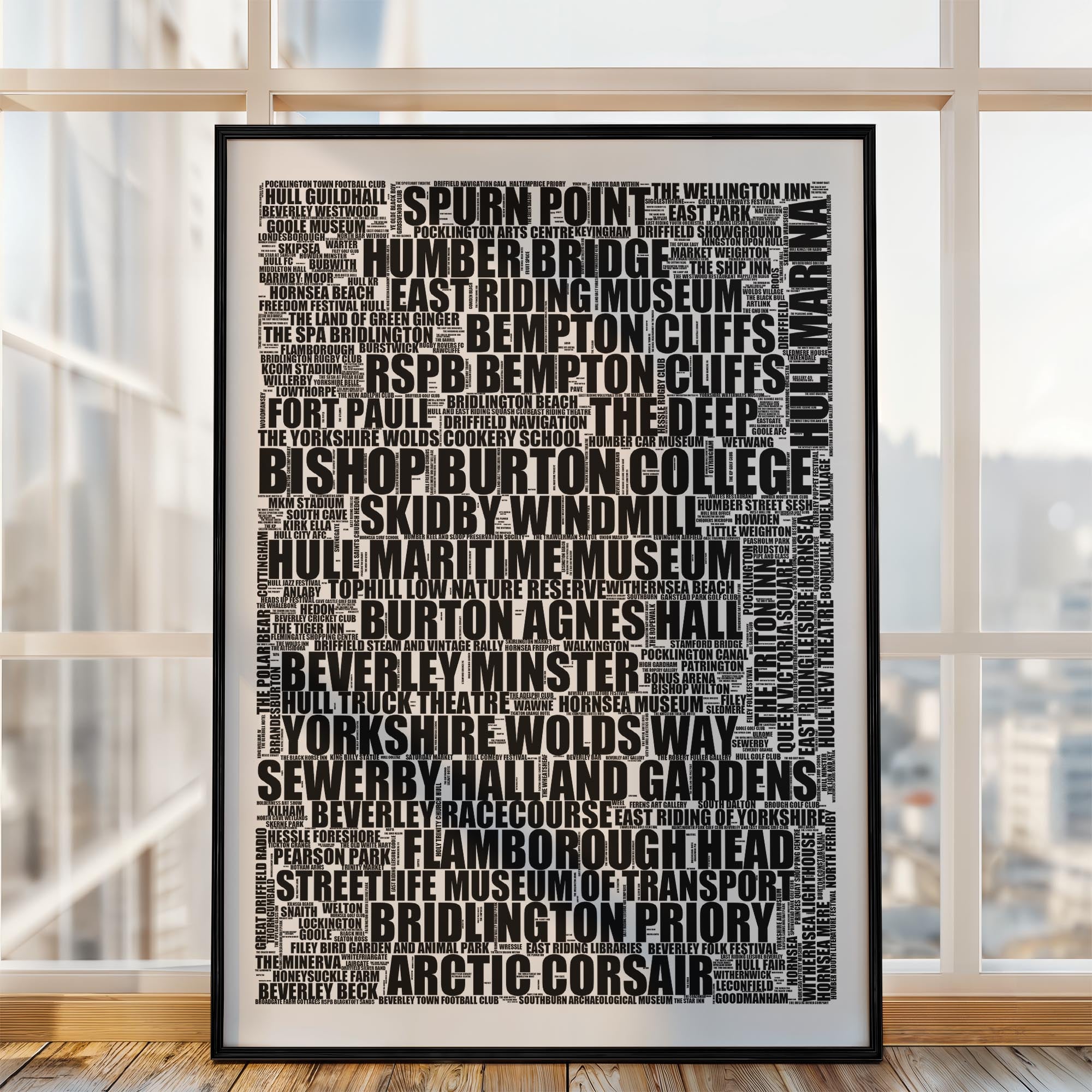 East Riding of Yorkshire - Premium Typographic Word Cloud Prints, Posters & Gifts