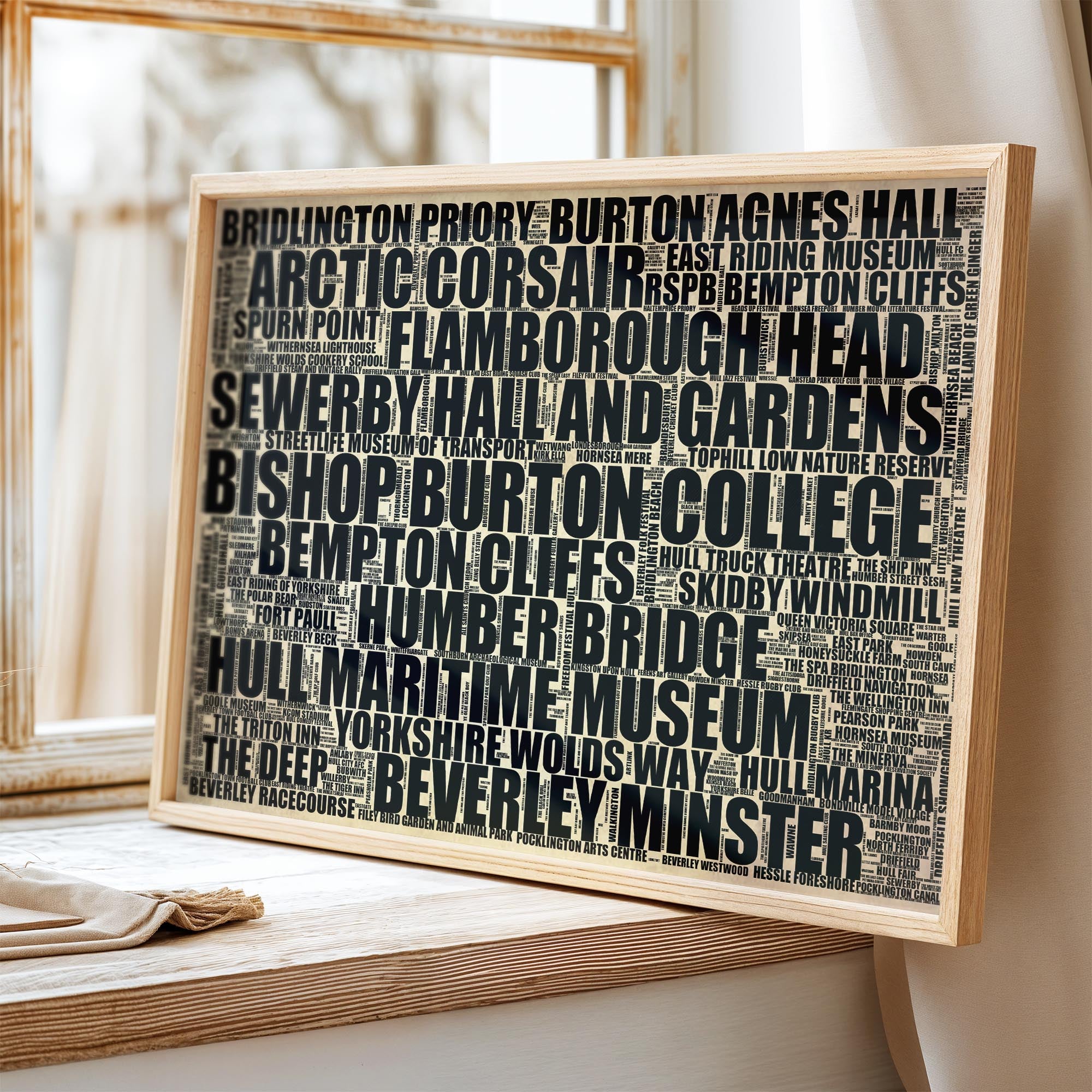 East Riding of Yorkshire - Premium Typographic Word Cloud Prints, Posters & Gifts