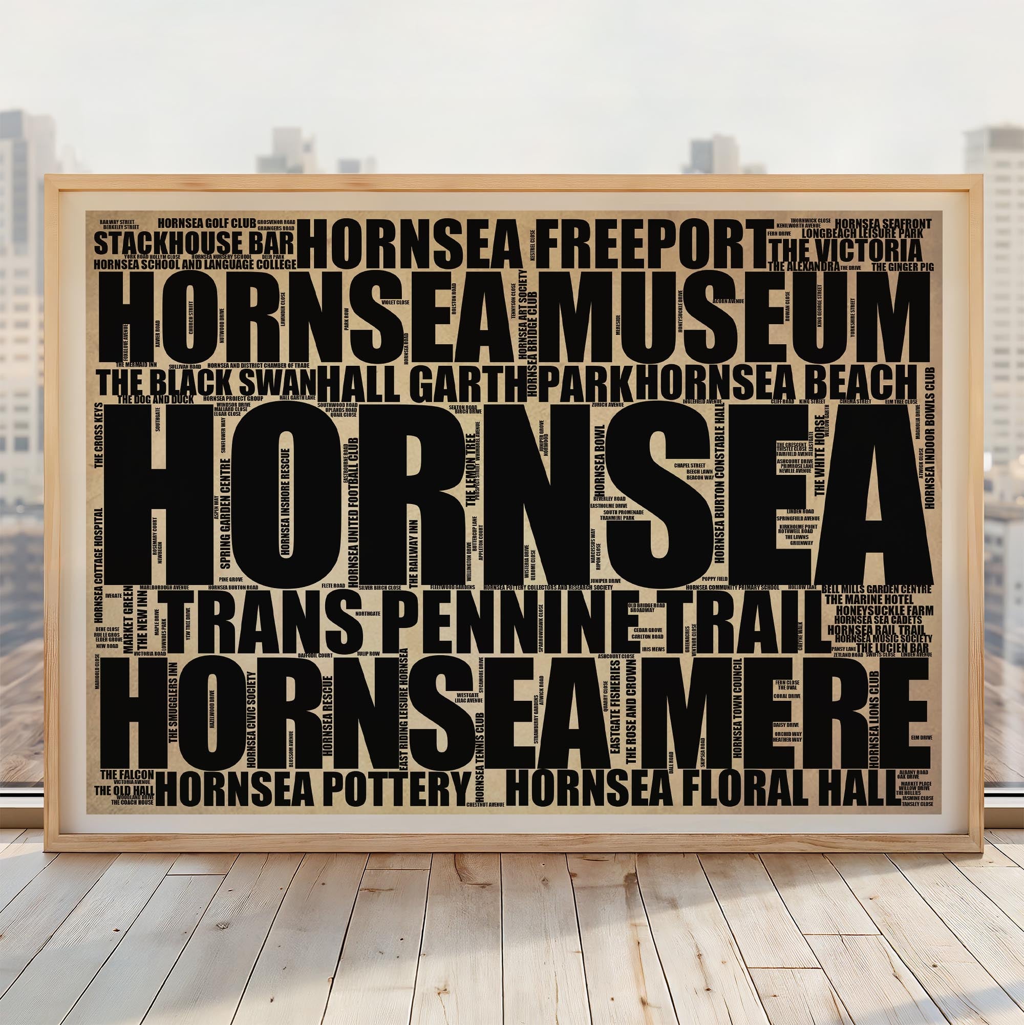 Hornsea - Premium Typographic Word Cloud Prints, Posters & Gifts