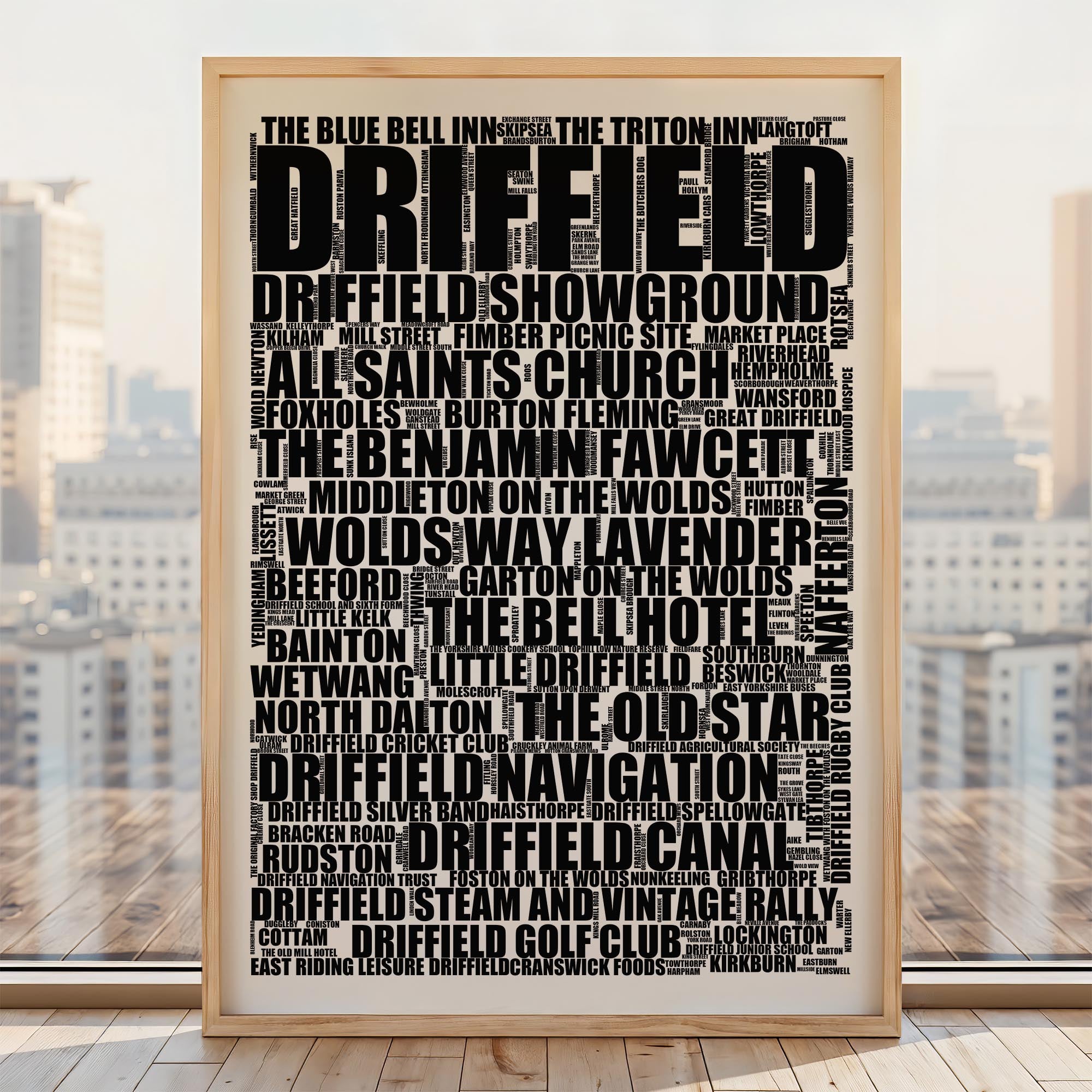 Driffield - Premium Typographic Word Cloud Prints, Posters & Gifts