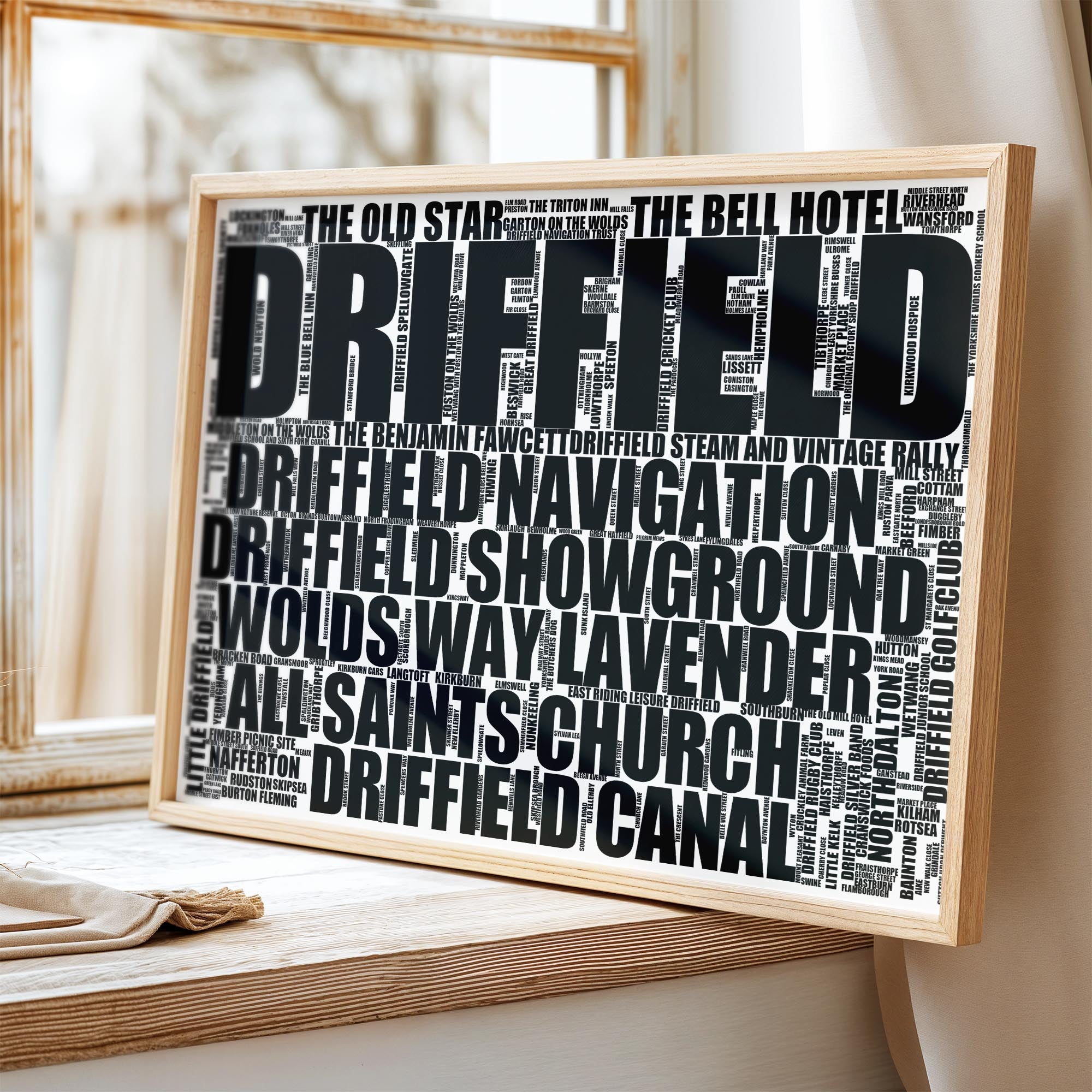 Driffield - Premium Typographic Word Cloud Prints, Posters & Gifts