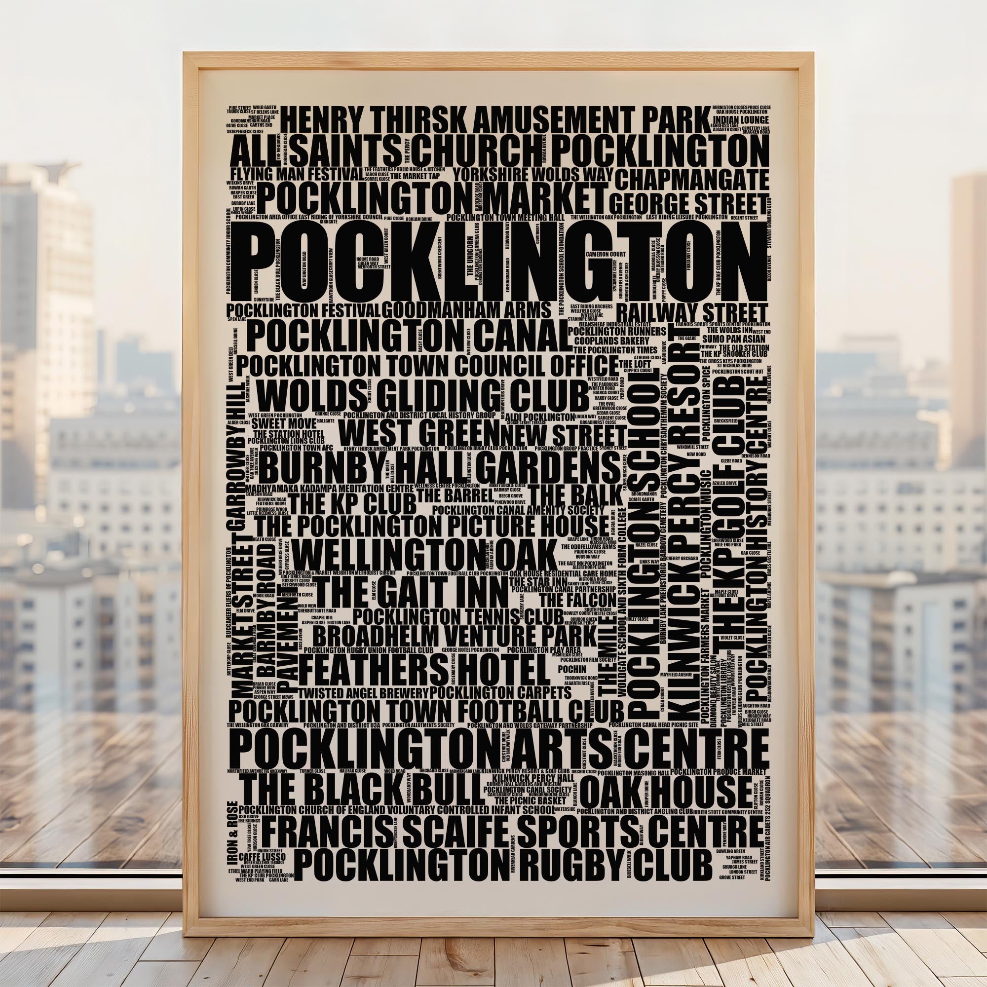 Pocklington - Premium Typographic Word Cloud Prints, Posters & Gifts