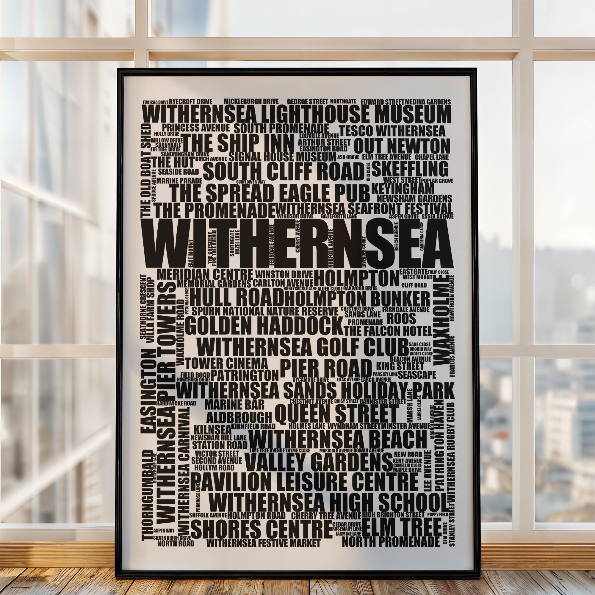 Withernsea - Premium Typographic Word Cloud Prints, Posters & Gifts