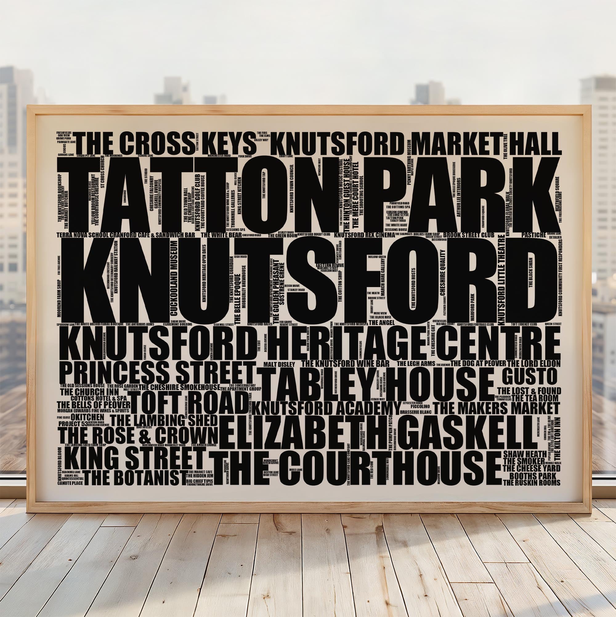 Knutsford - Premium Typographic Word Cloud Prints, Posters & Gifts