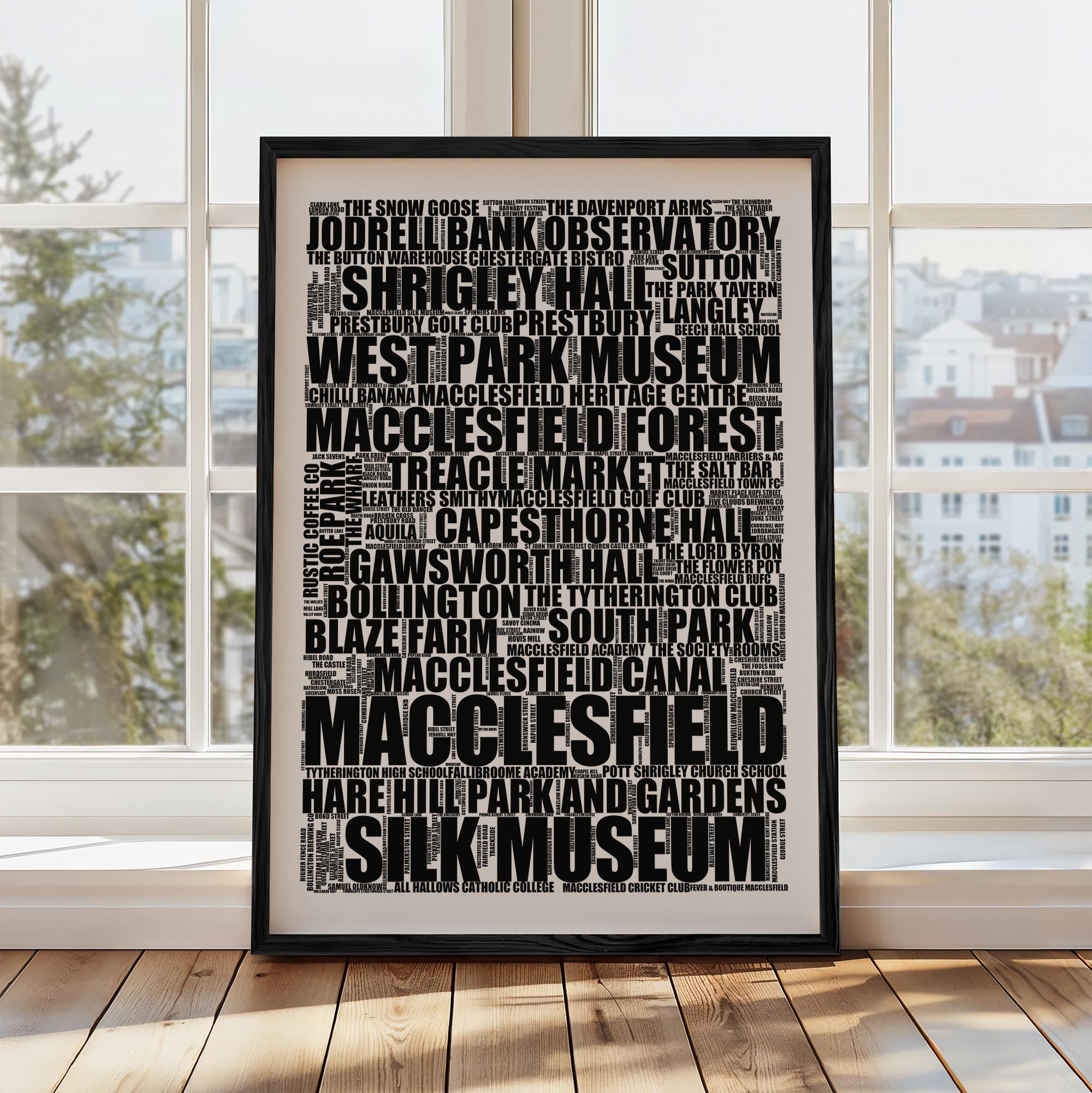 Macclesfield - Premium Typographic Word Cloud Prints, Posters & Gifts