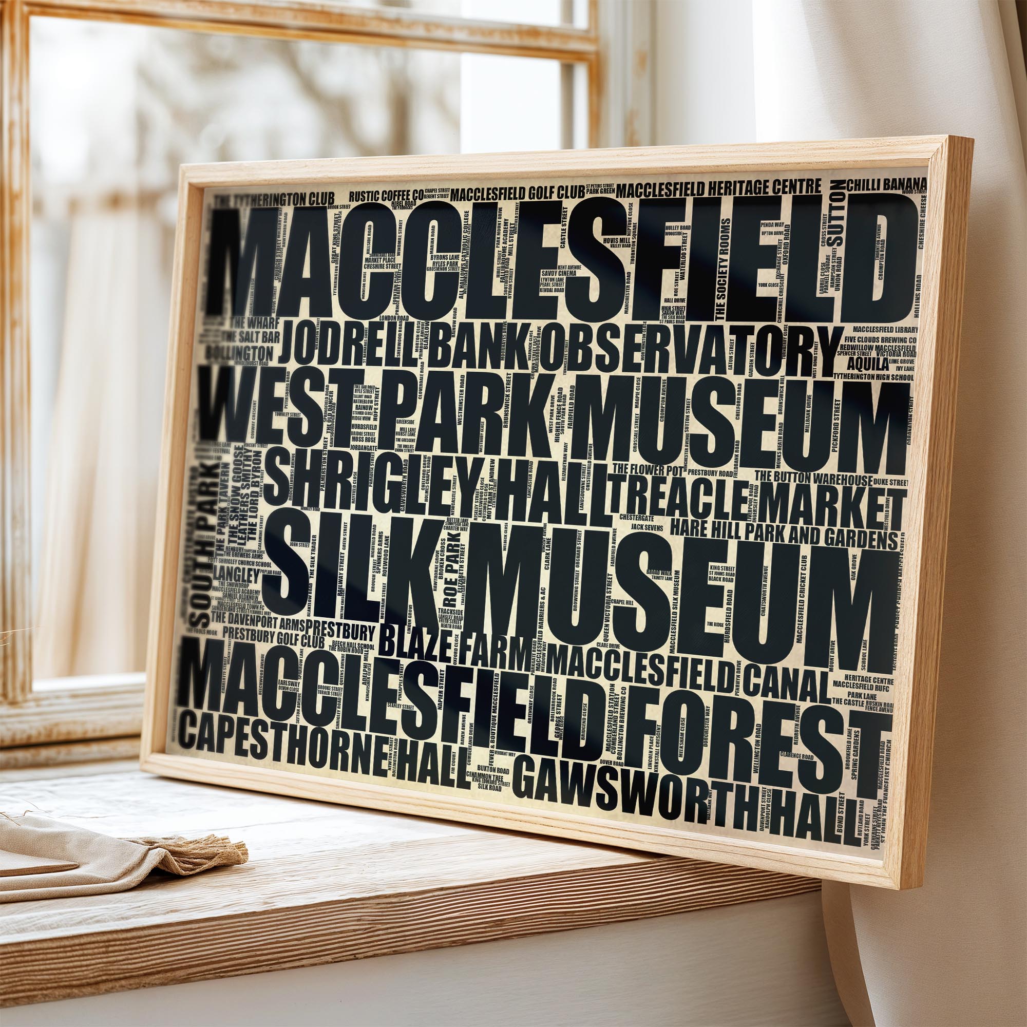 Macclesfield - Premium Typographic Word Cloud Prints, Posters & Gifts