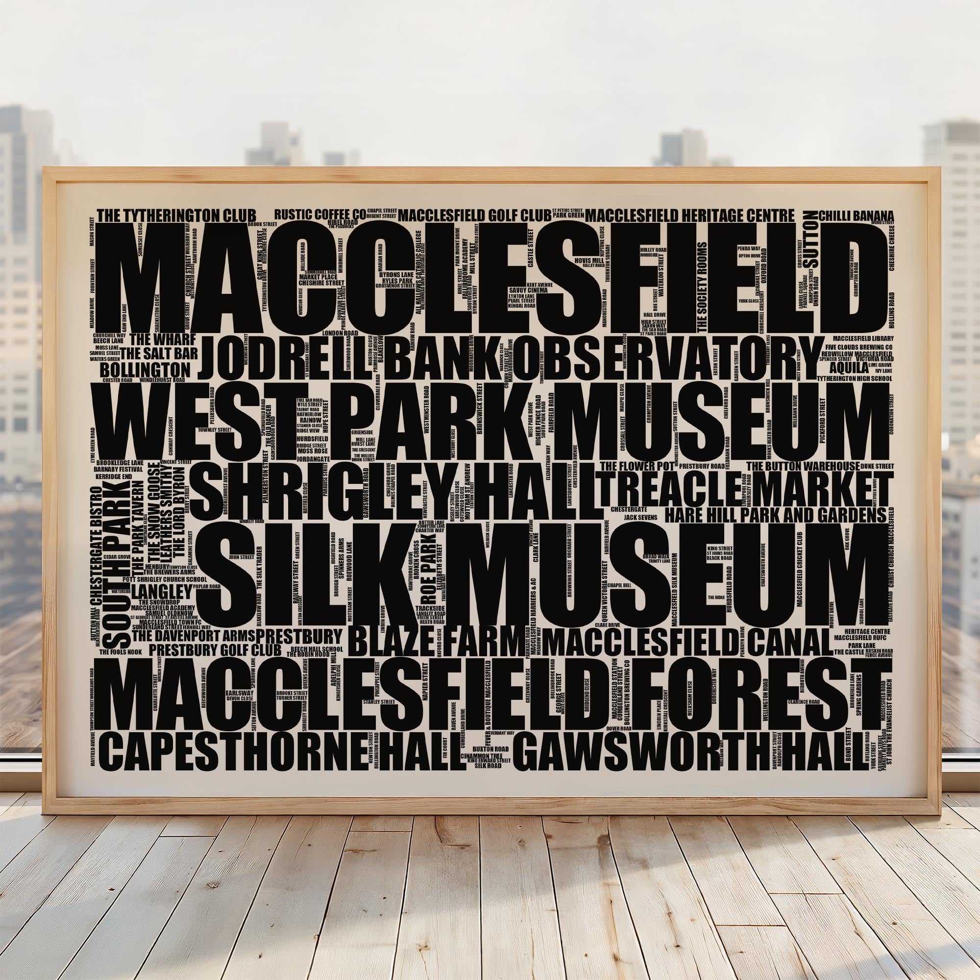 Macclesfield - Premium Typographic Word Cloud Prints, Posters & Gifts