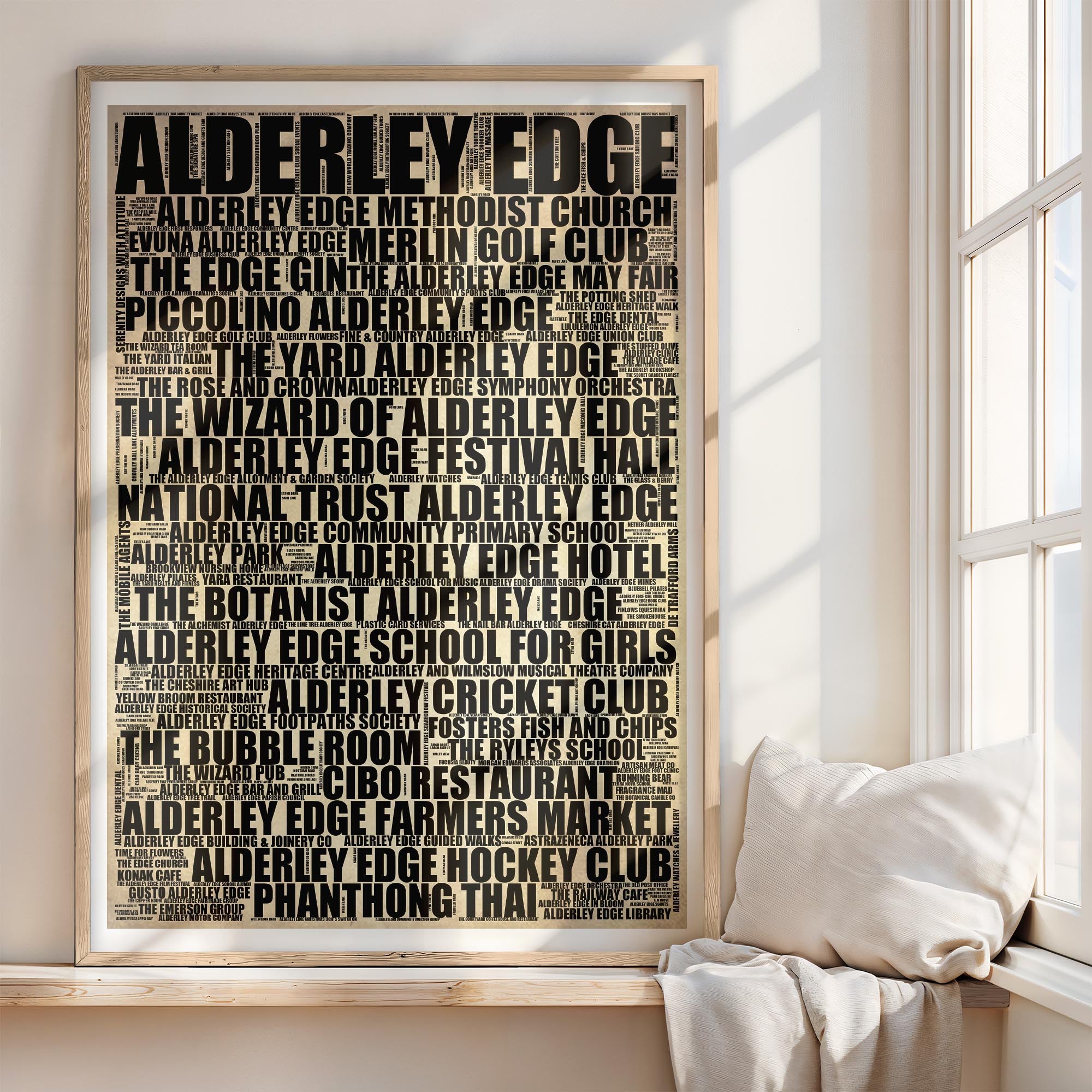 Alderley Edge - Premium Typographic Word Cloud Prints, Posters & Gifts