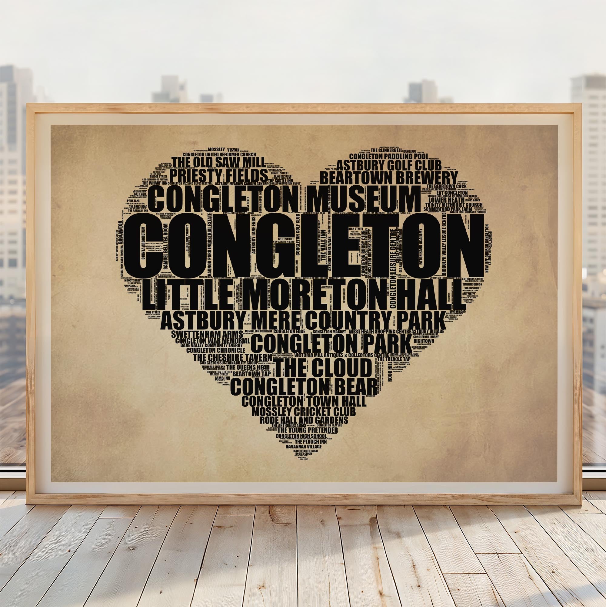 Congleton - Premium Typographic Word Cloud Prints, Posters & Gifts