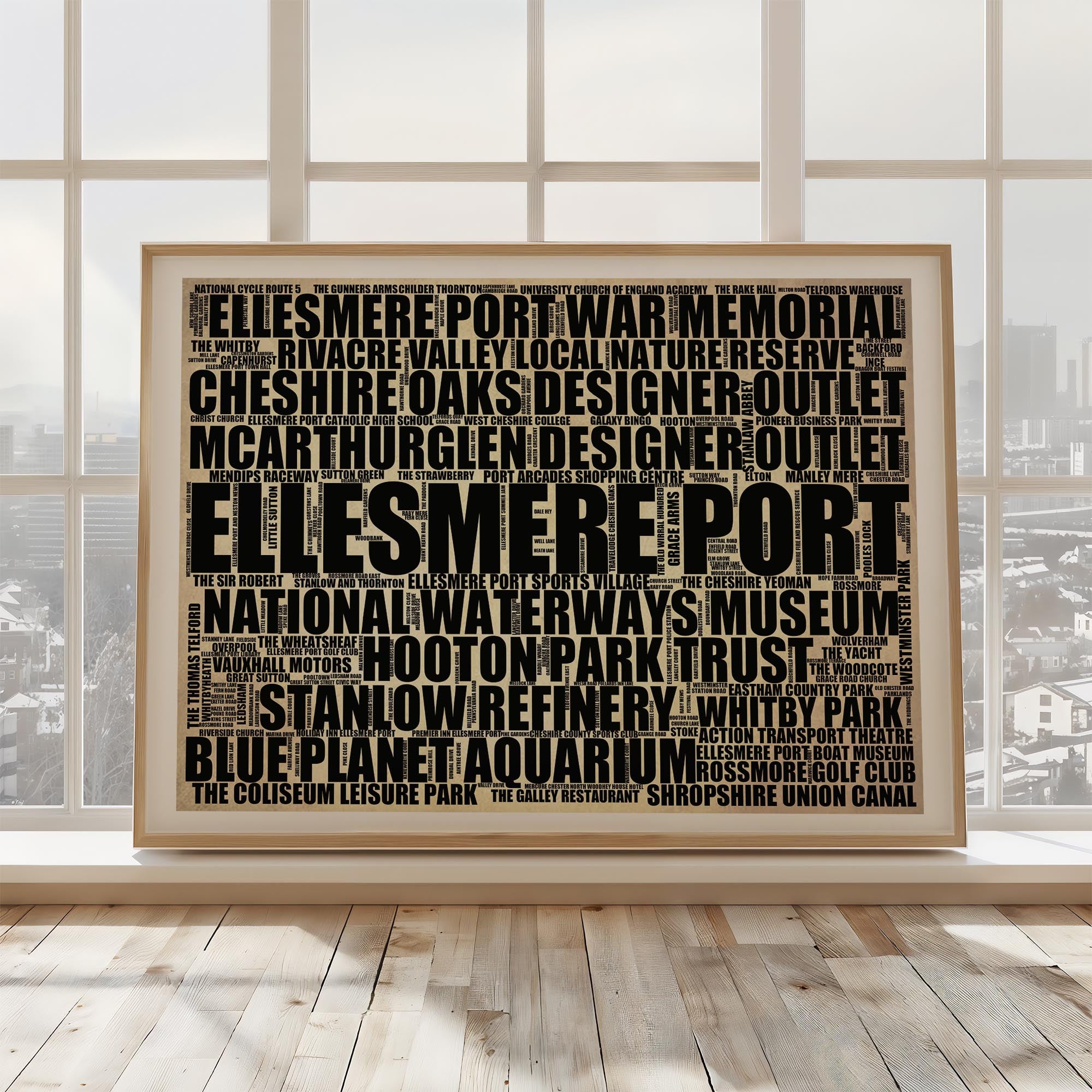 Ellesmere Port - Premium Typographic Word Cloud Prints, Posters & Gifts