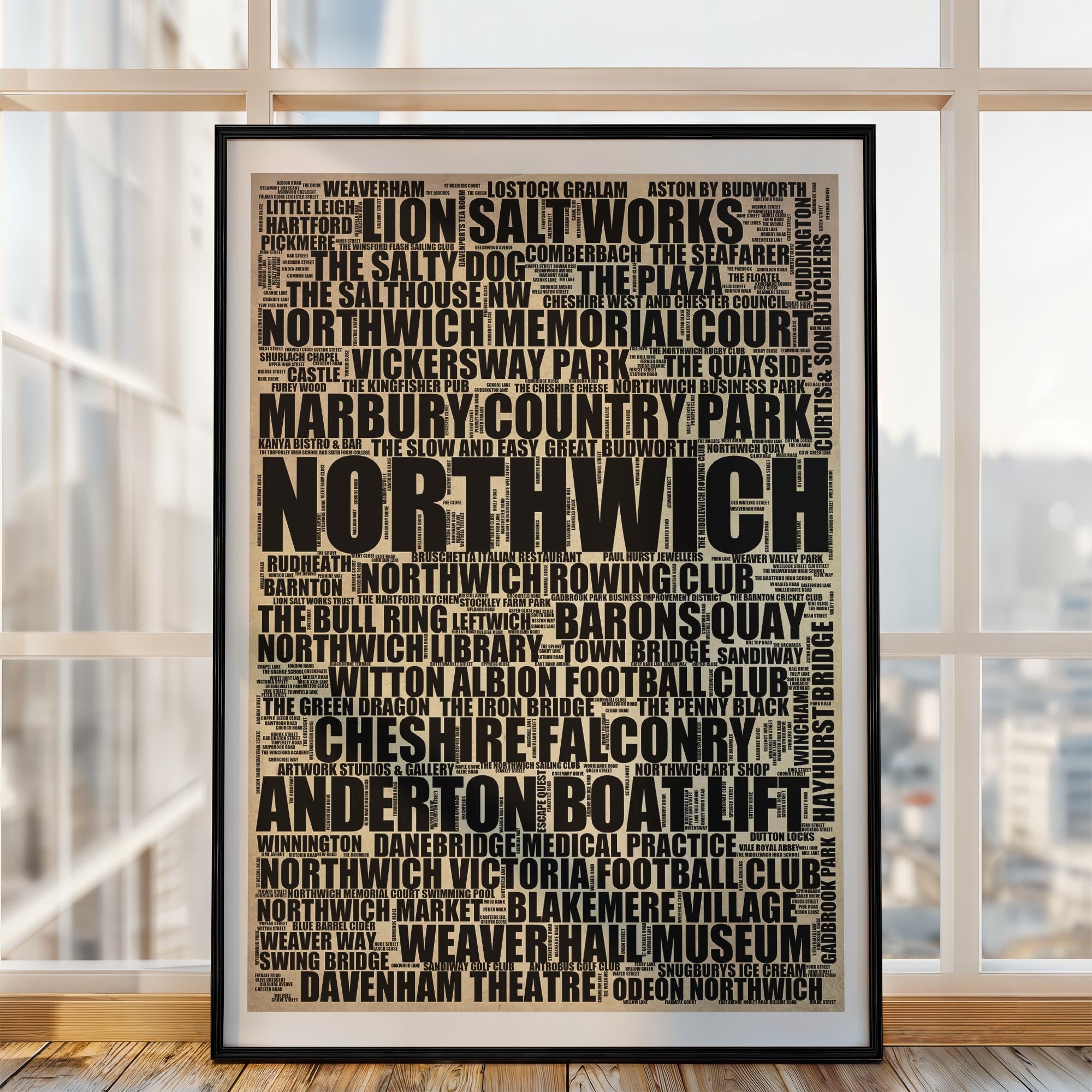 Northwich - Premium Typographic Word Cloud Prints, Posters & Gifts