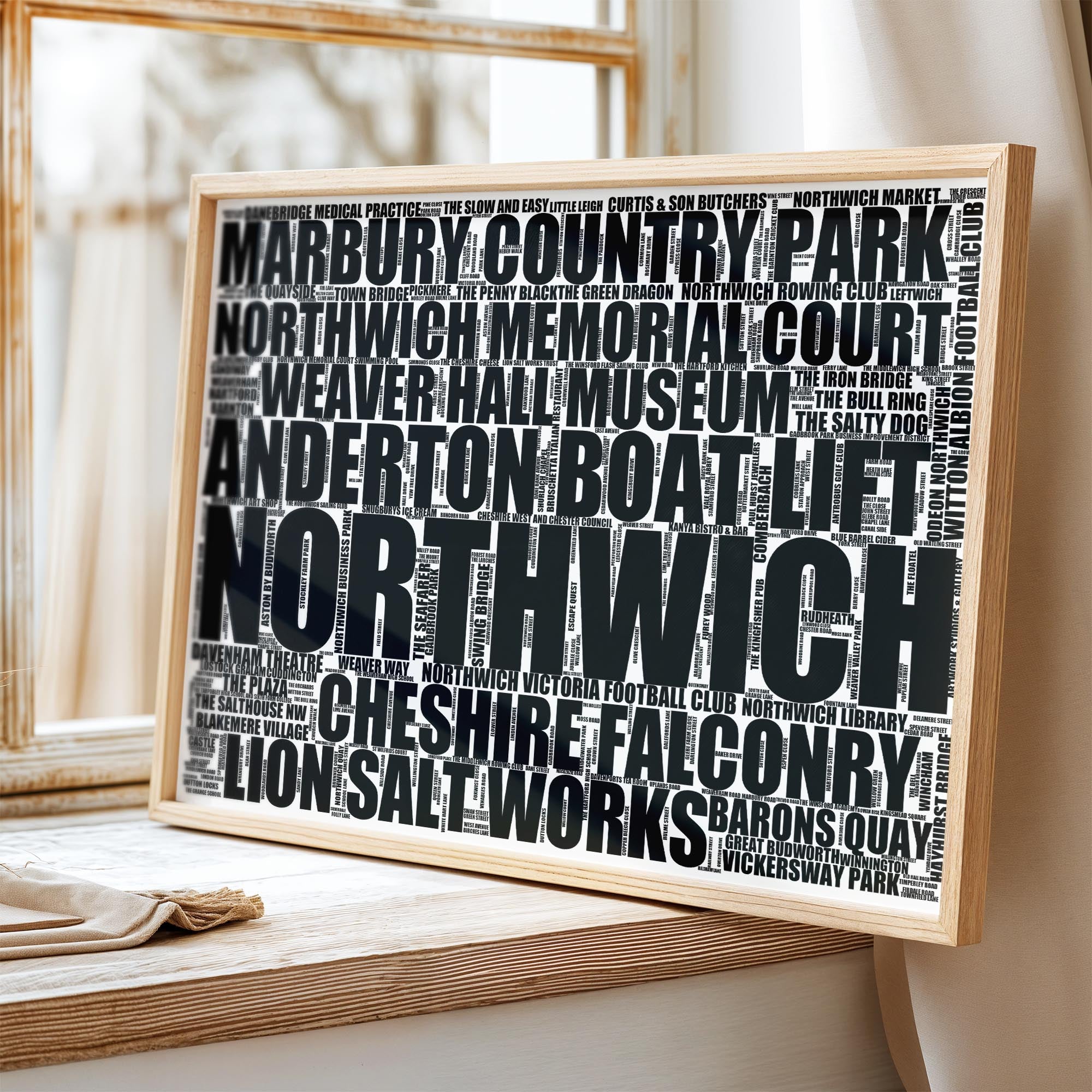 Northwich - Premium Typographic Word Cloud Prints, Posters & Gifts