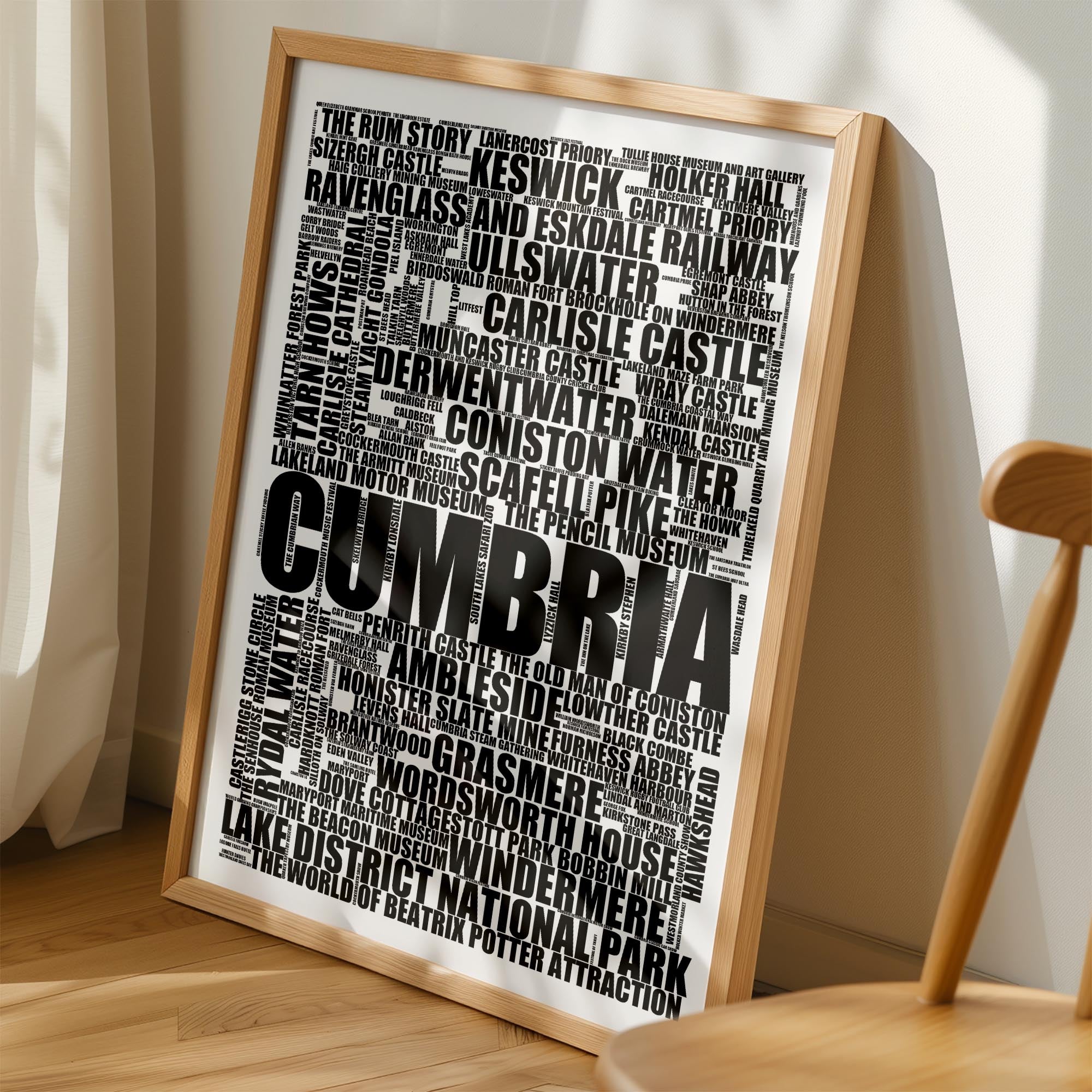 Cumbria - Premium Typographic Word Cloud Prints, Posters & Gifts