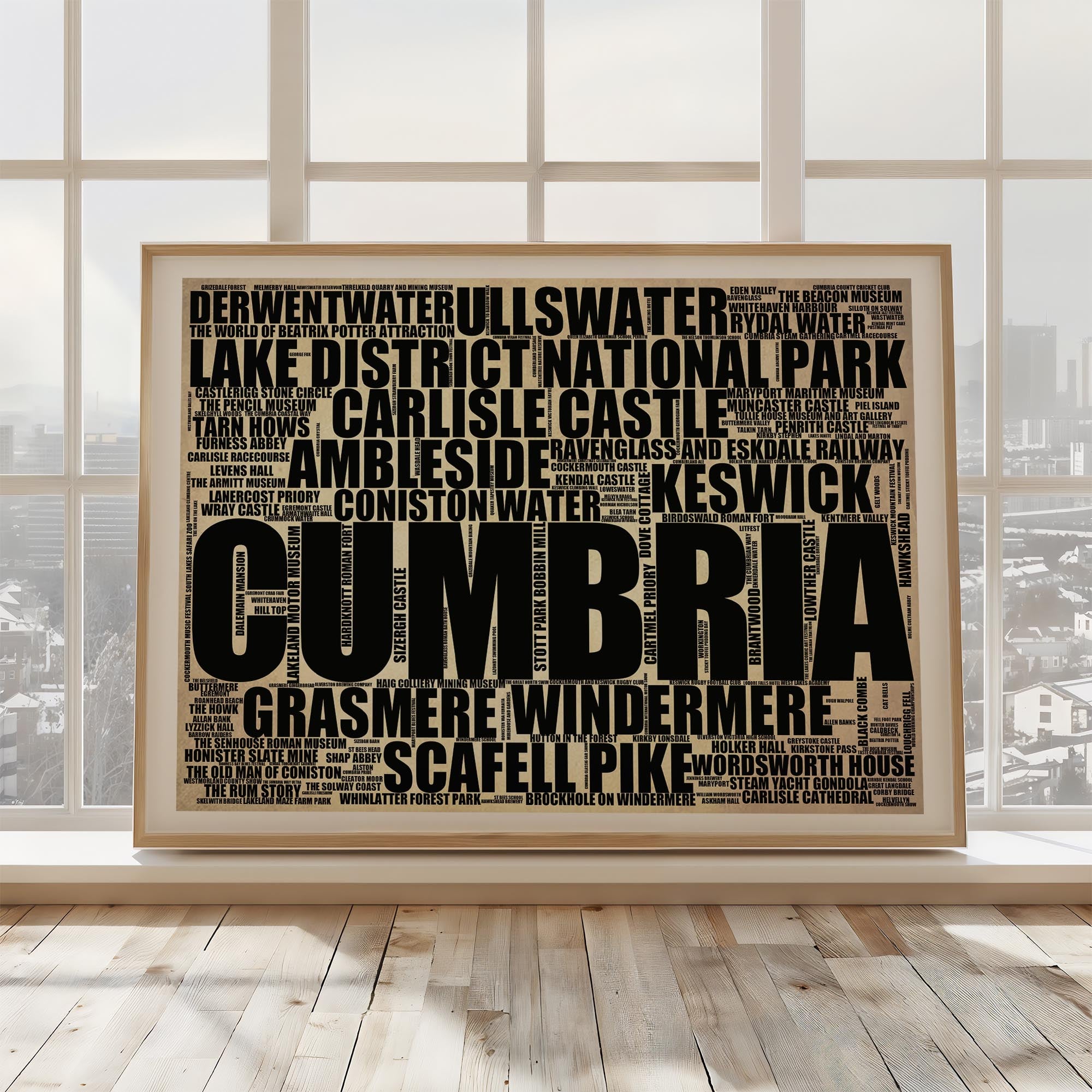 Cumbria - Premium Typographic Word Cloud Prints, Posters & Gifts