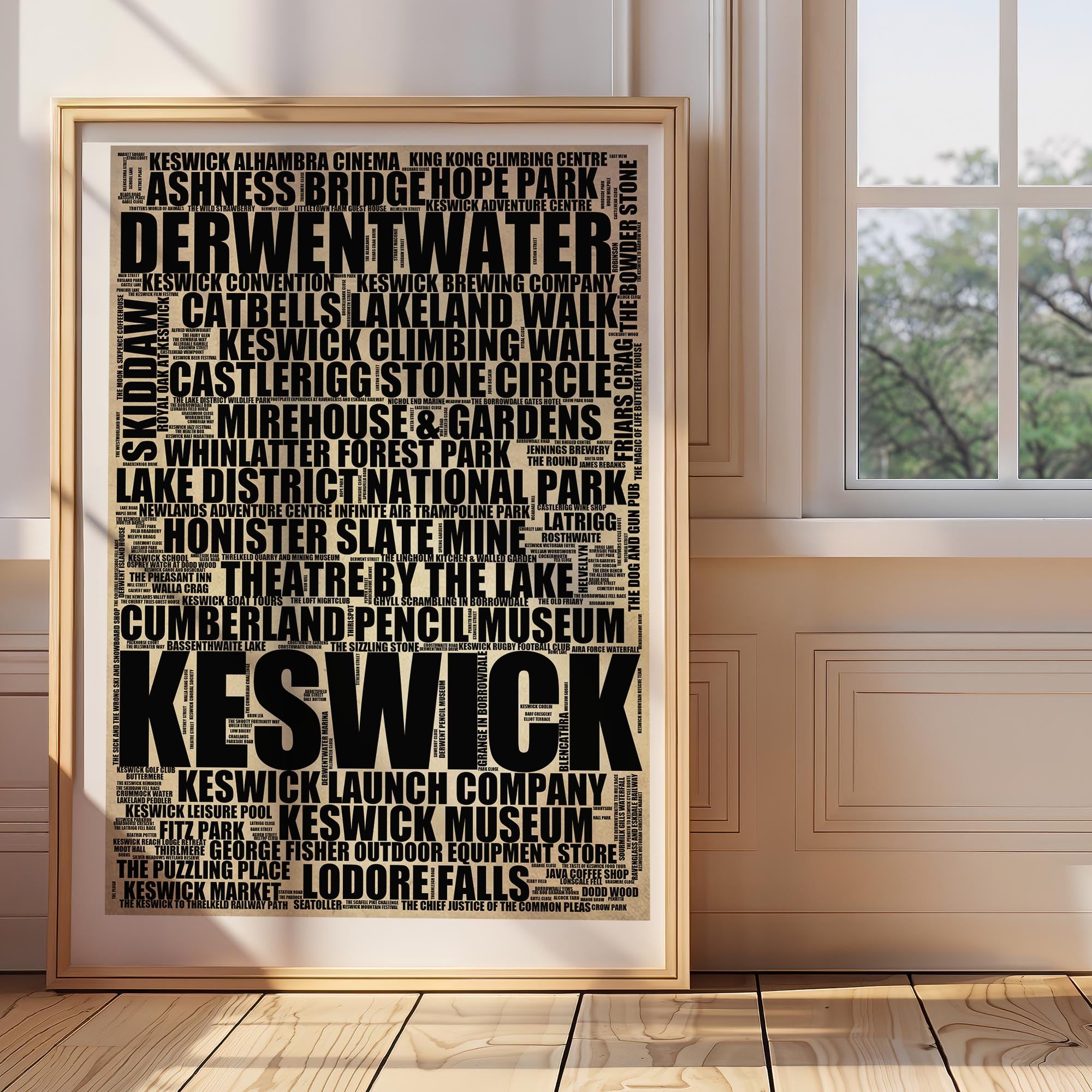 Keswick - Premium Typographic Word Cloud Prints, Posters & Gifts