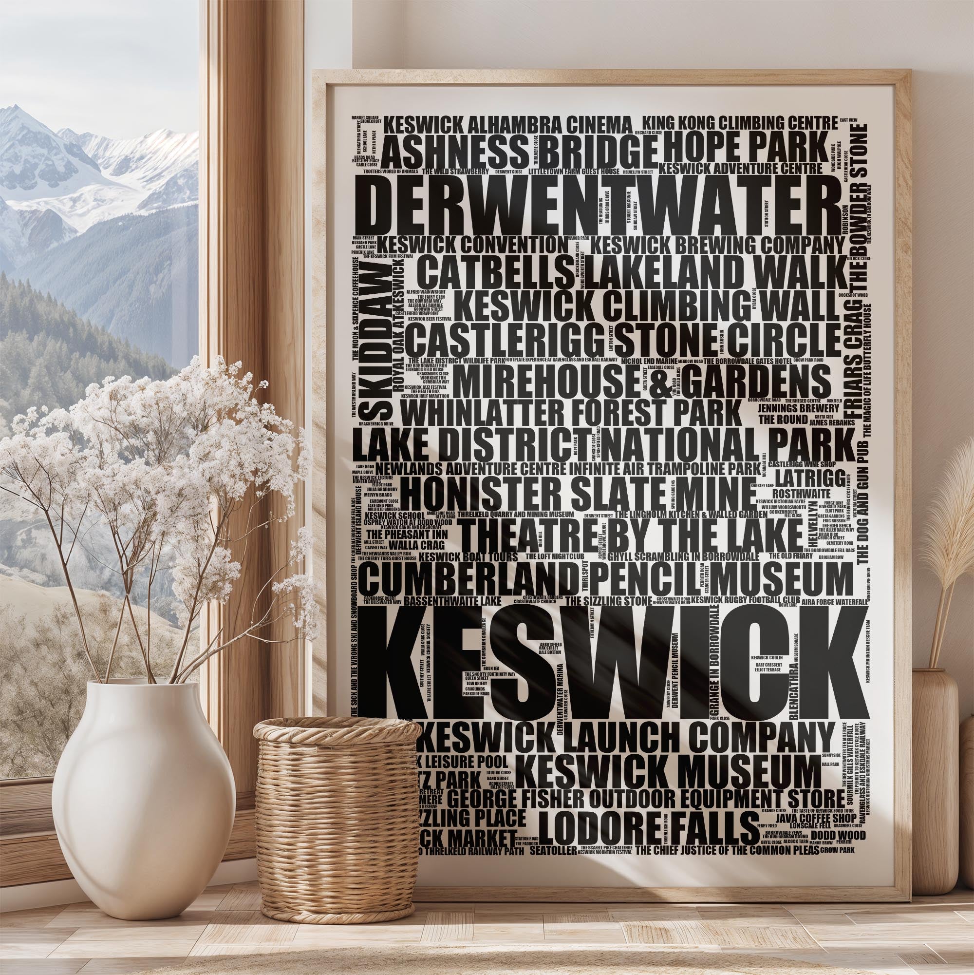 Keswick - Premium Typographic Word Cloud Prints, Posters & Gifts