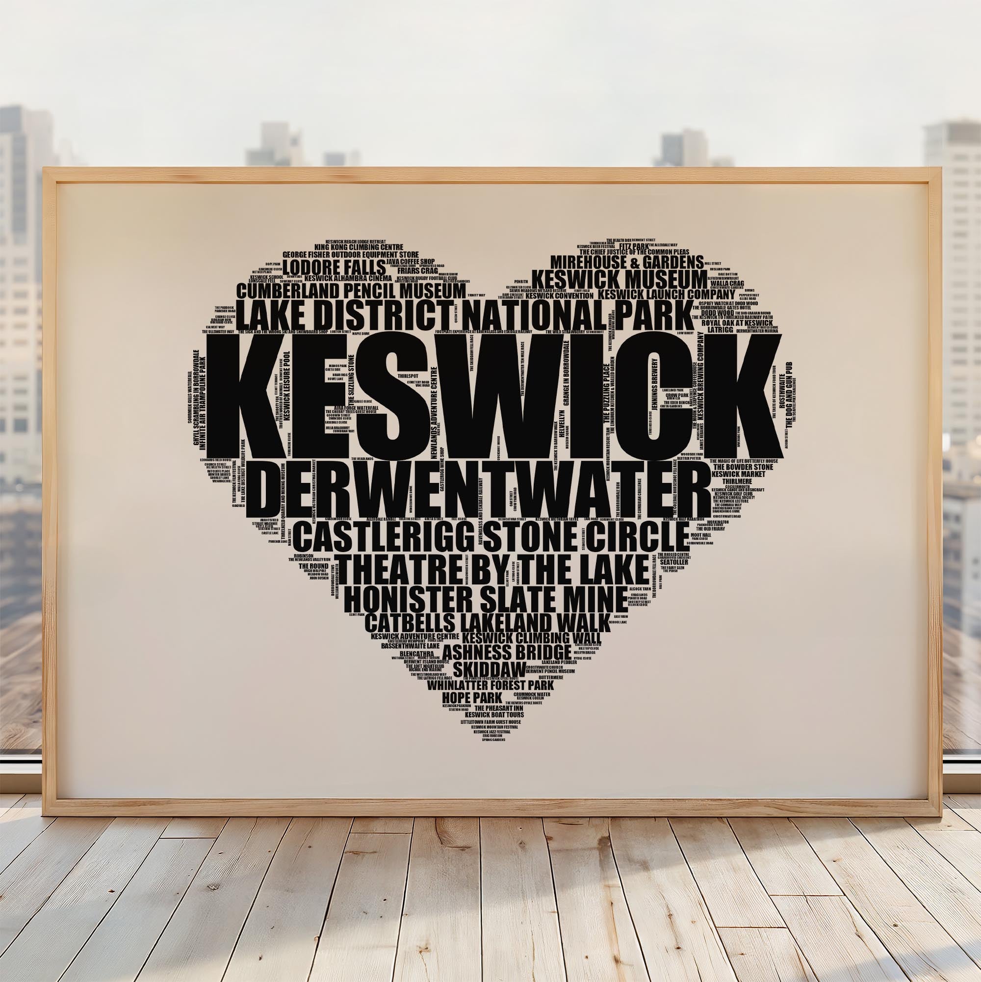 Keswick - Premium Typographic Word Cloud Prints, Posters & Gifts