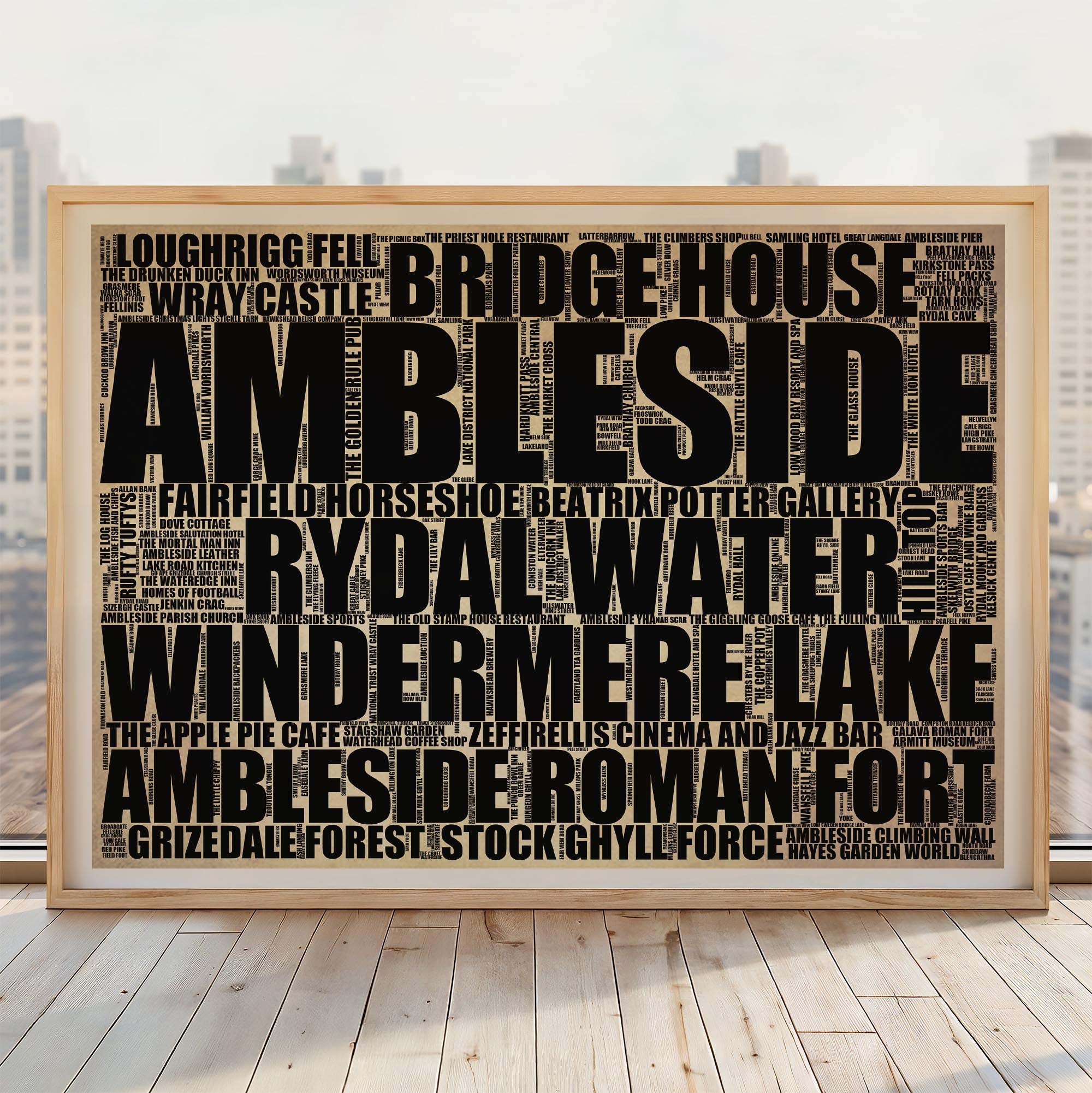 Ambleside - Premium Typographic Word Cloud Prints, Posters & Gifts