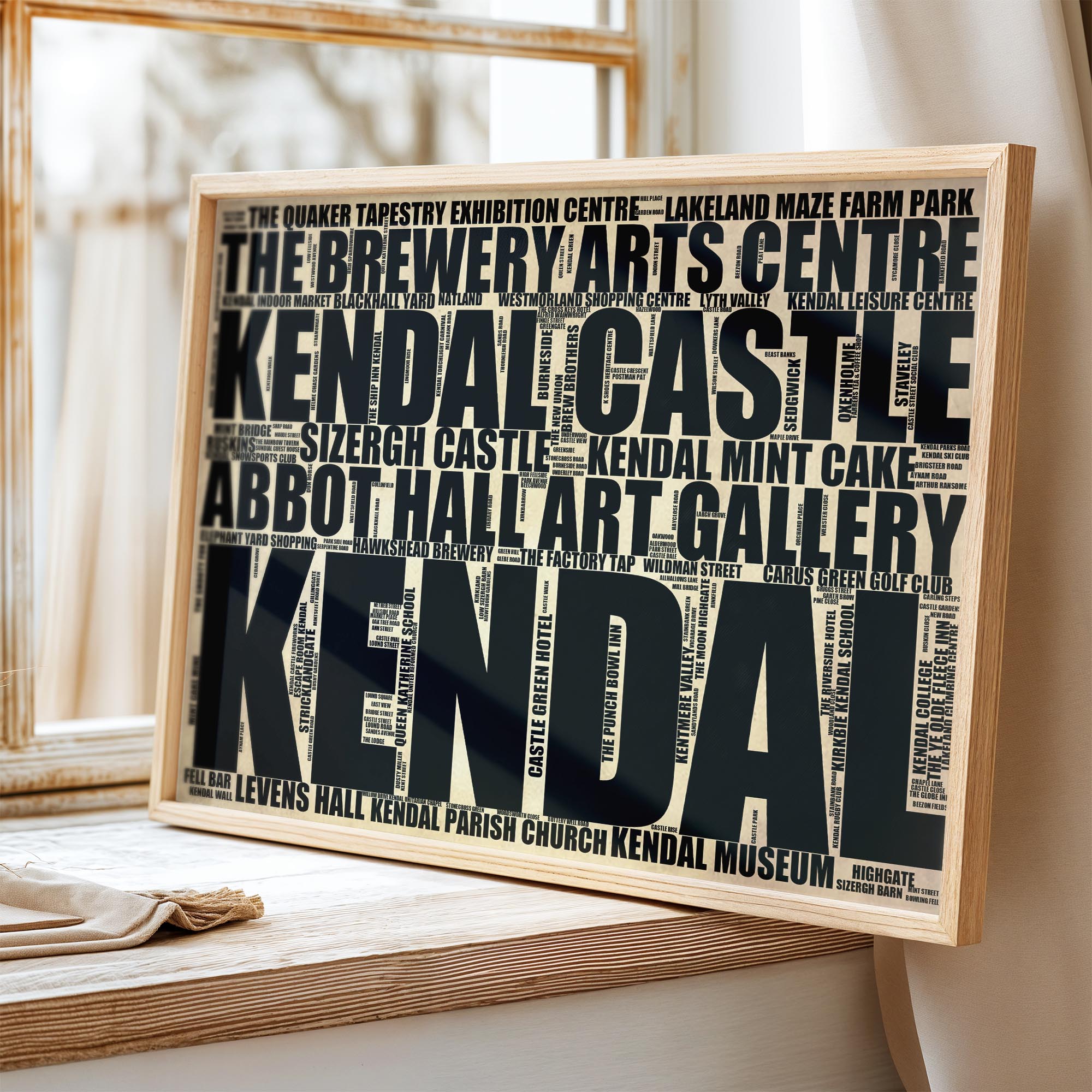 Kendal - Premium Typographic Word Cloud Prints, Posters & Gifts