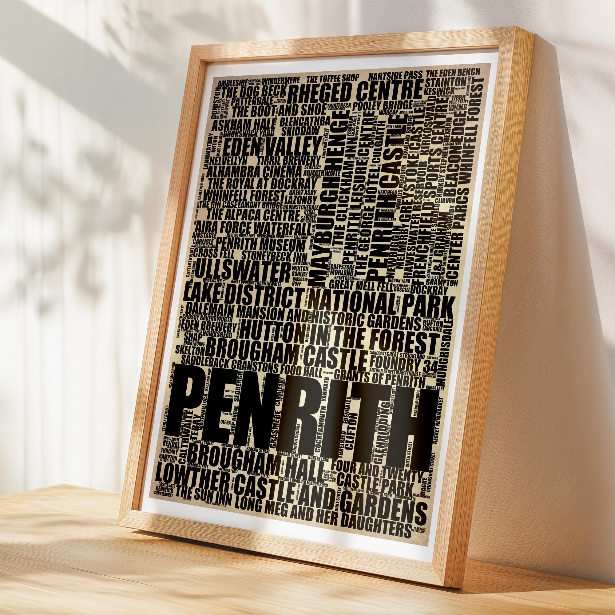 Penrith - Premium Typographic Word Cloud Prints, Posters & Gifts