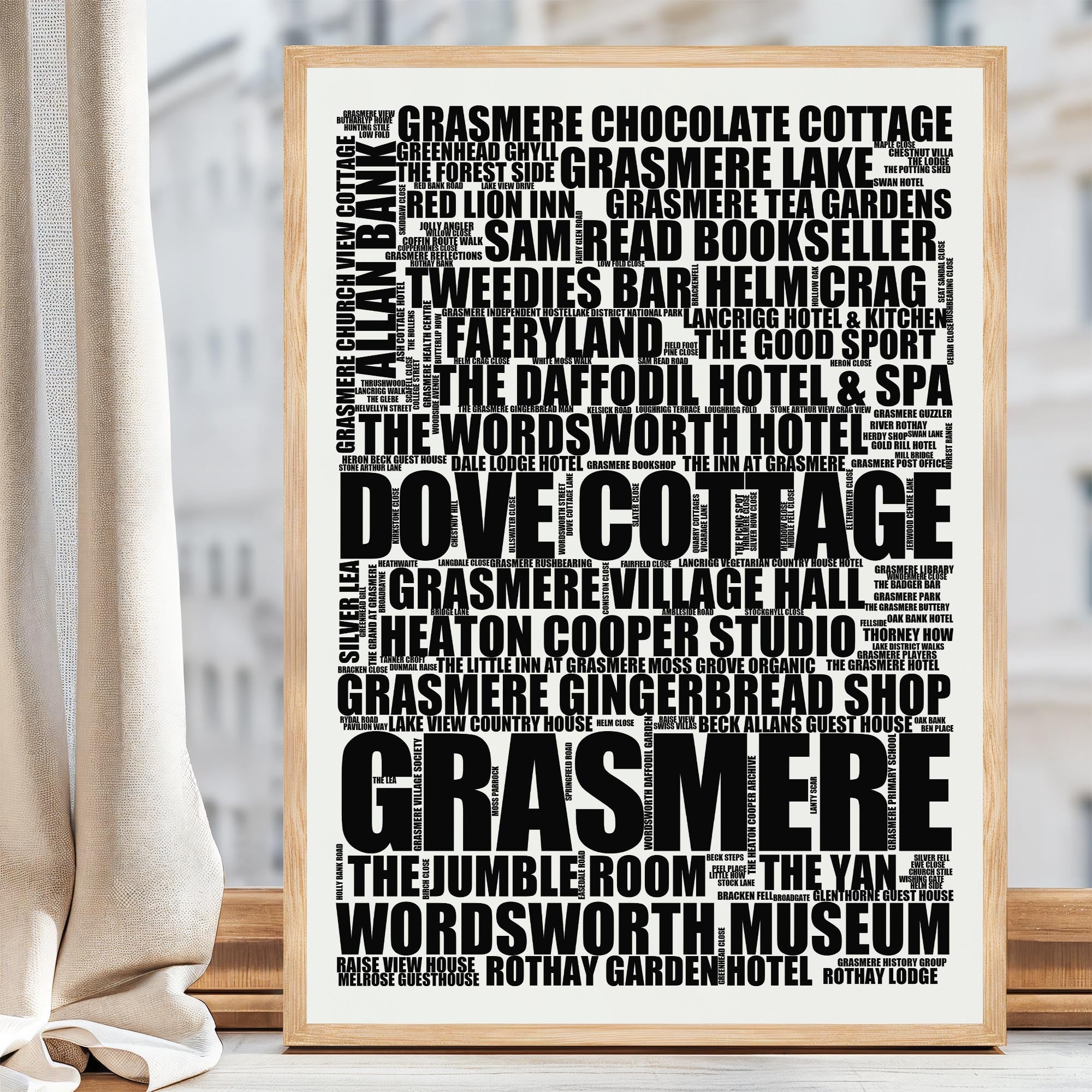 Grasmere - Premium Typographic Word Cloud Prints, Posters & Gifts