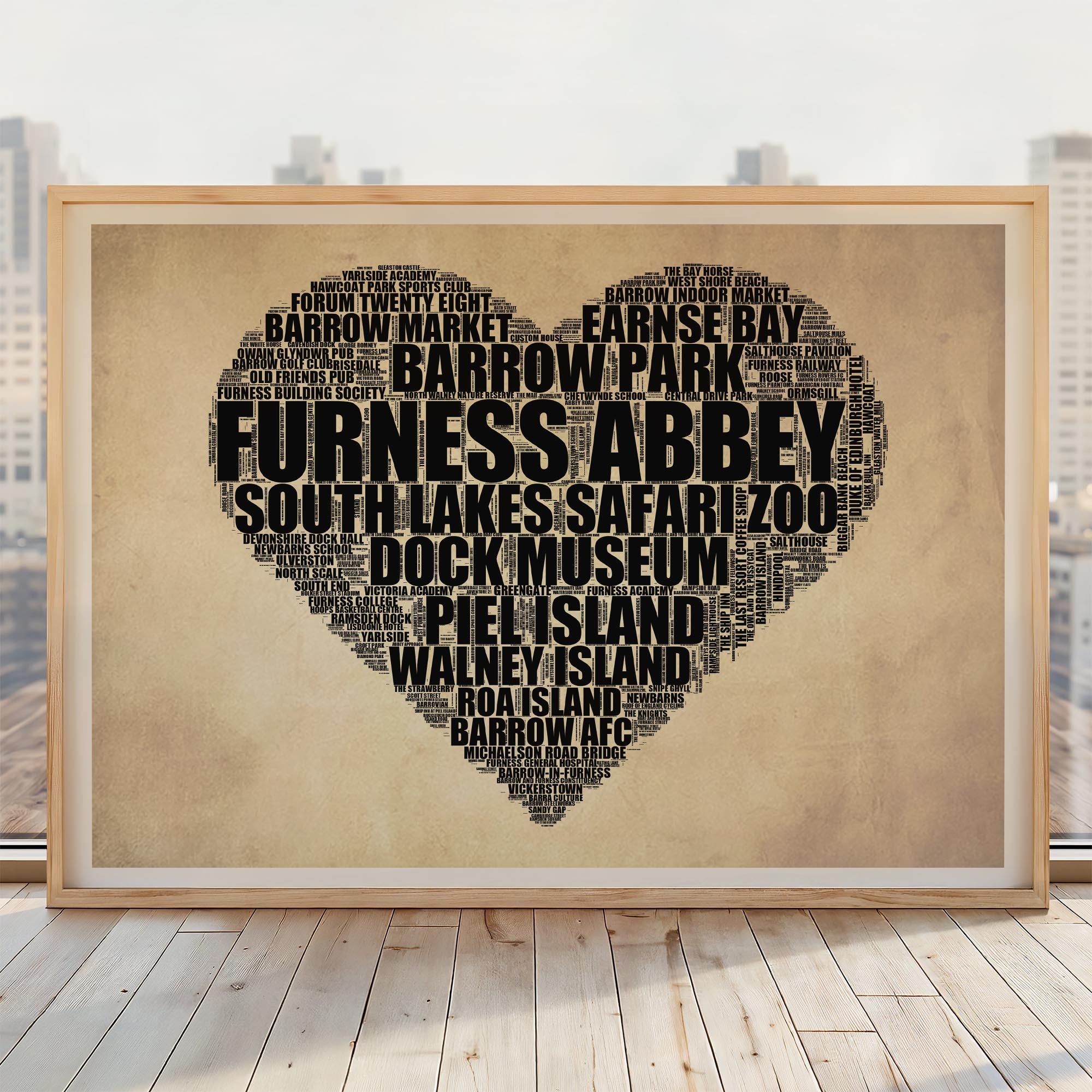 Barrow-in-Furness - Premium Typographic Word Cloud Prints, Posters & Gifts