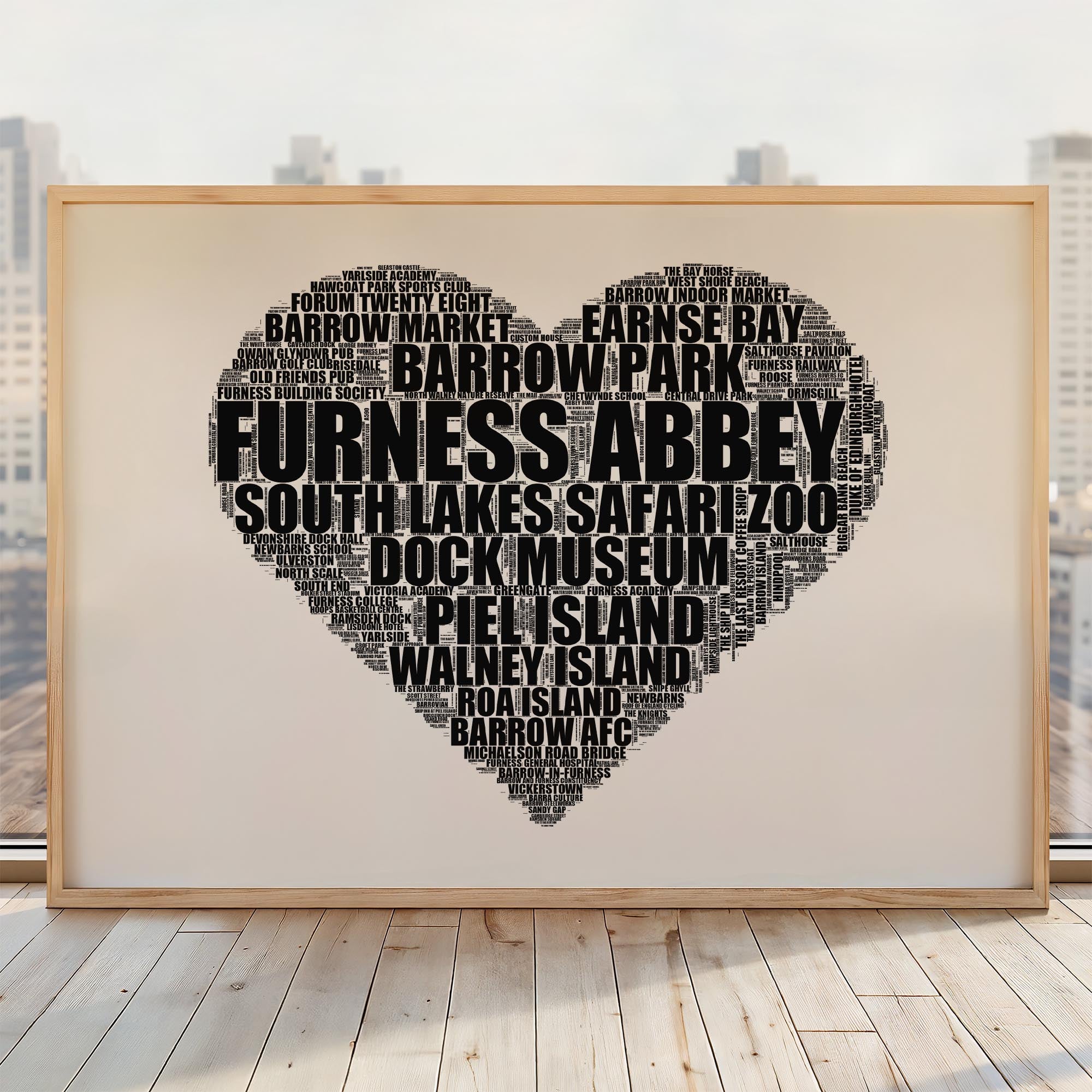 Barrow-in-Furness - Premium Typographic Word Cloud Prints, Posters & Gifts