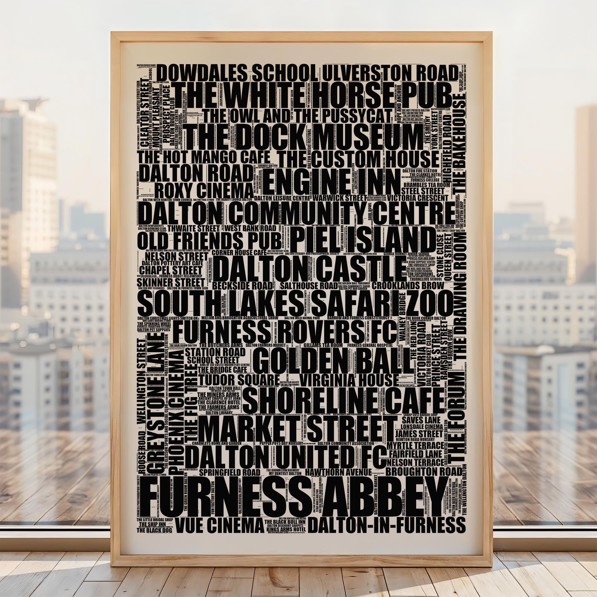 Dalton-in-Furness - Premium Typographic Word Cloud Prints, Posters & Gifts