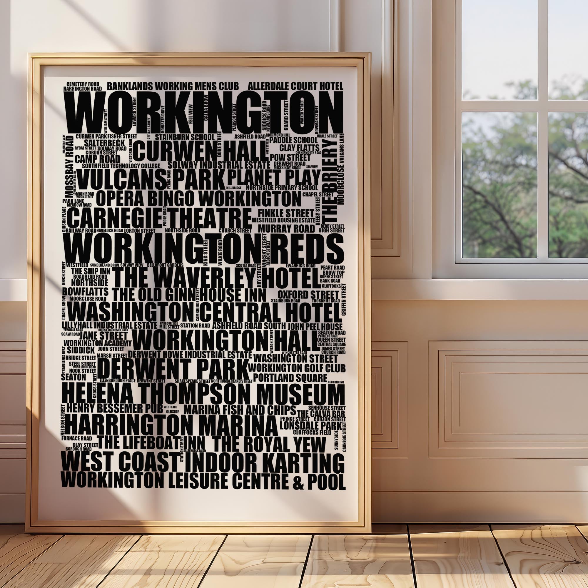 Workington - Premium Typographic Word Cloud Prints, Posters & Gifts