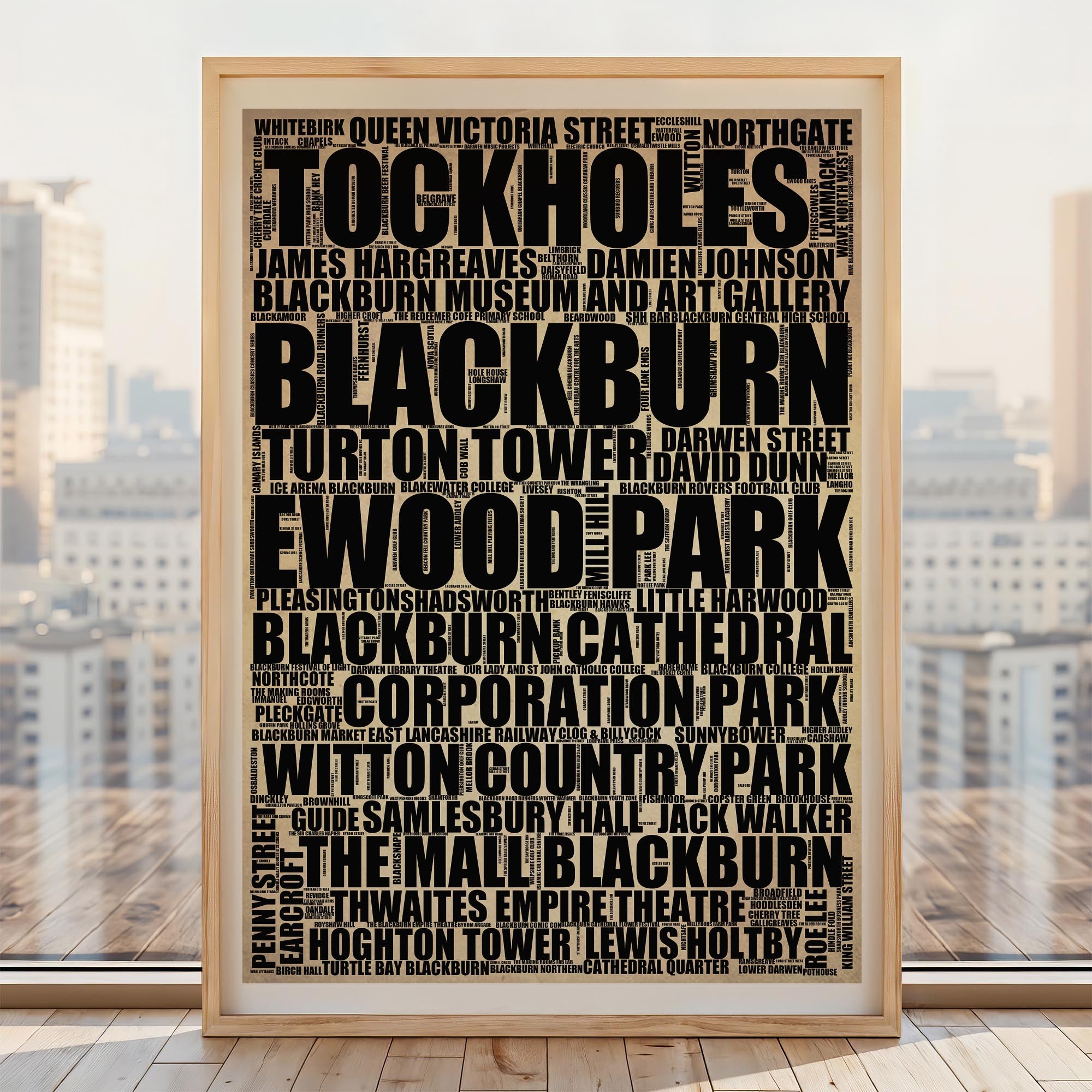 Blackburn - Premium Typographic Word Cloud Prints, Posters & Gifts