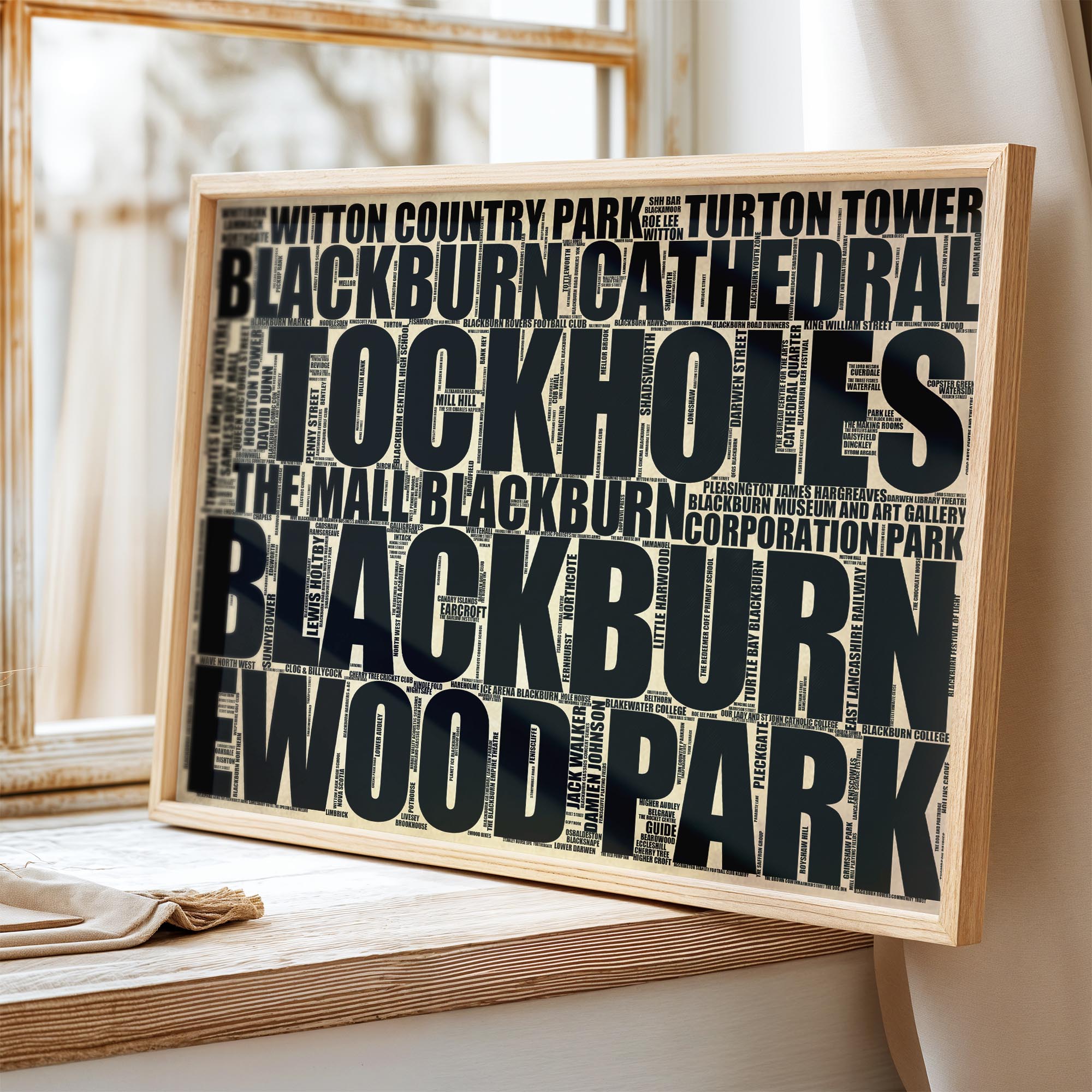 Blackburn - Premium Typographic Word Cloud Prints, Posters & Gifts