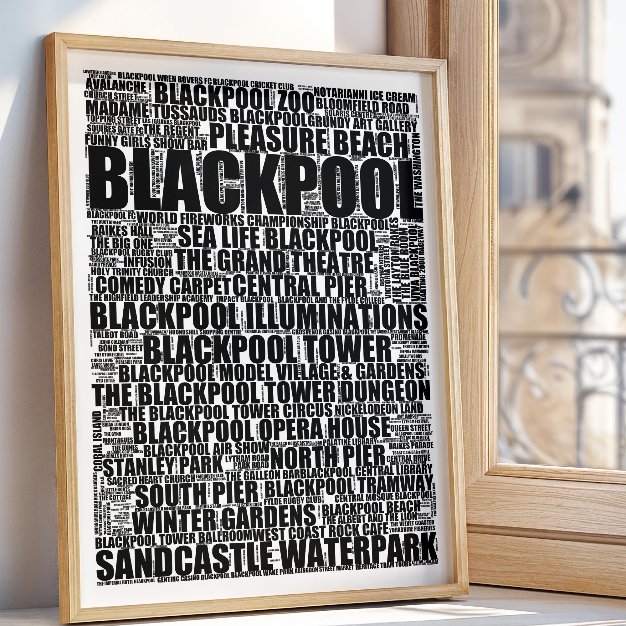 Blackpool - Premium Typographic Word Cloud Prints, Posters & Gifts