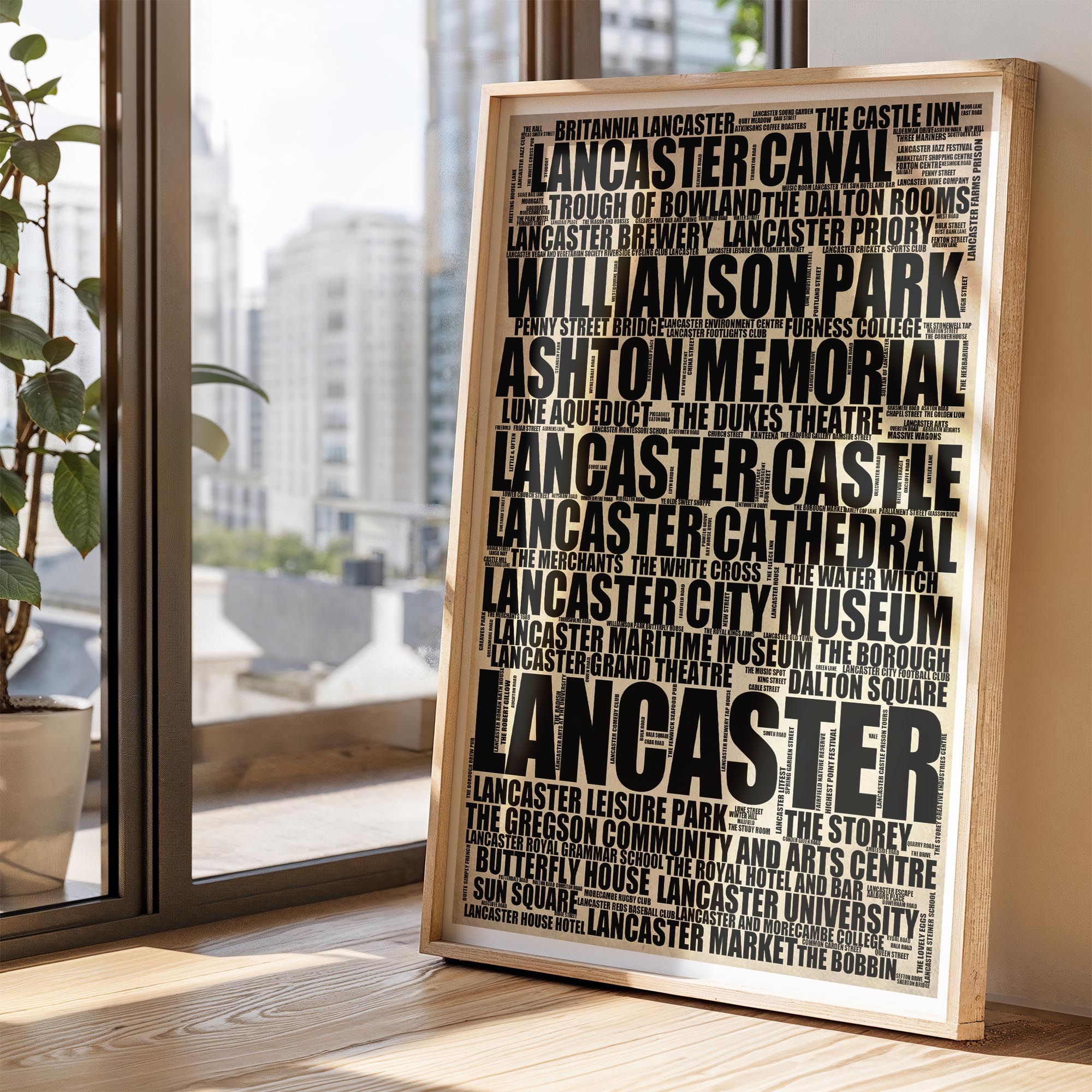 Lancaster - Premium Typographic Word Cloud Prints, Posters & Gifts