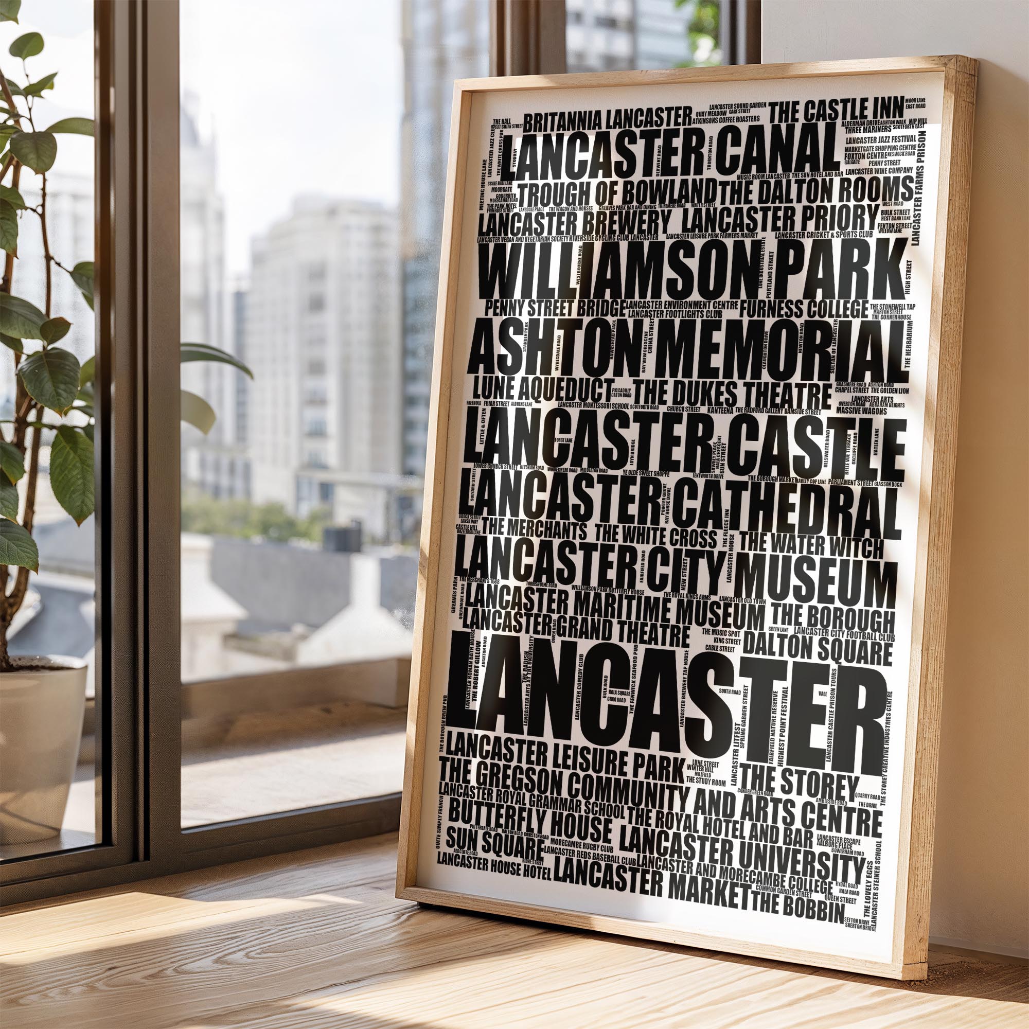 Lancaster - Premium Typographic Word Cloud Prints, Posters & Gifts