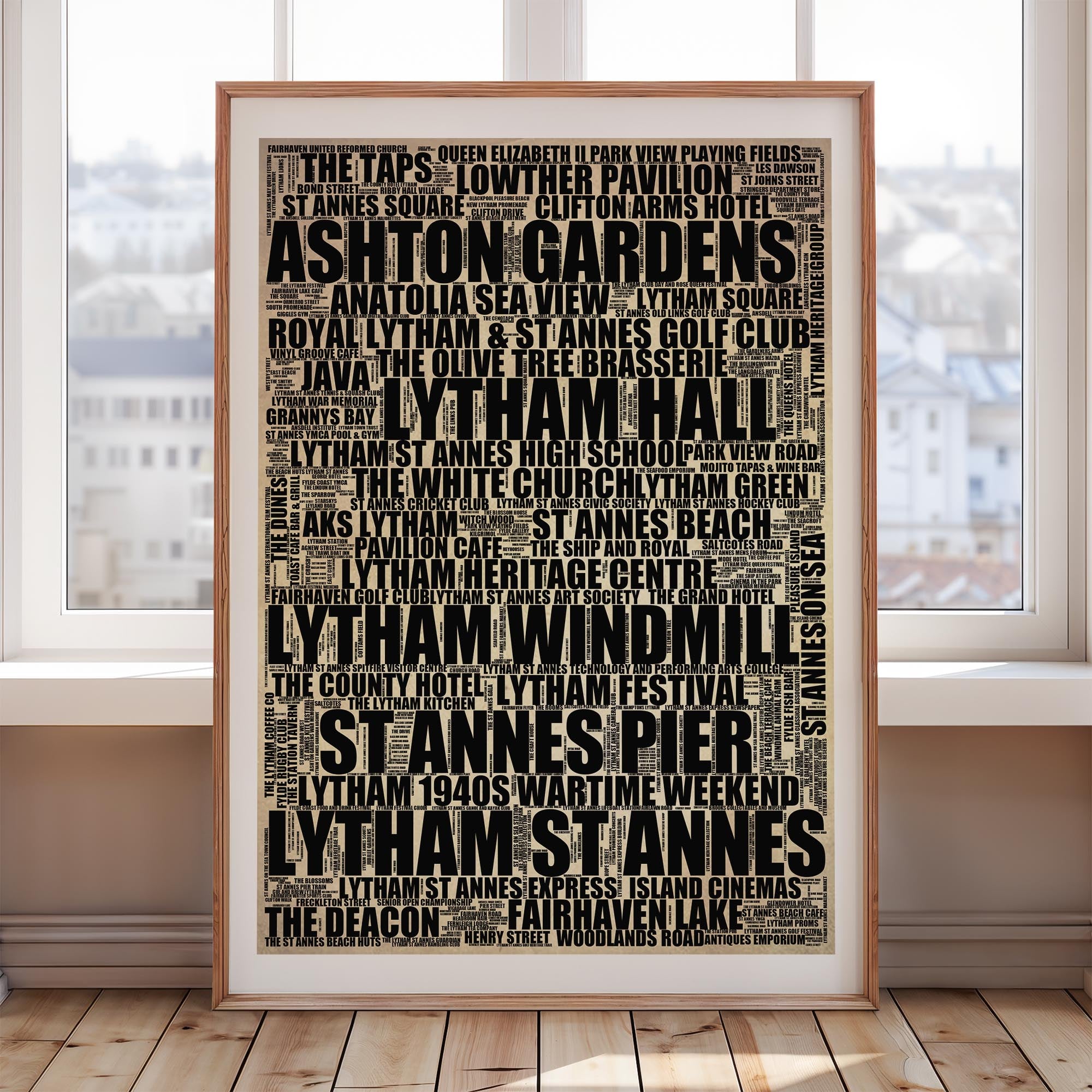 Lytham St Annes - Premium Typographic Word Cloud Prints, Posters & Gifts