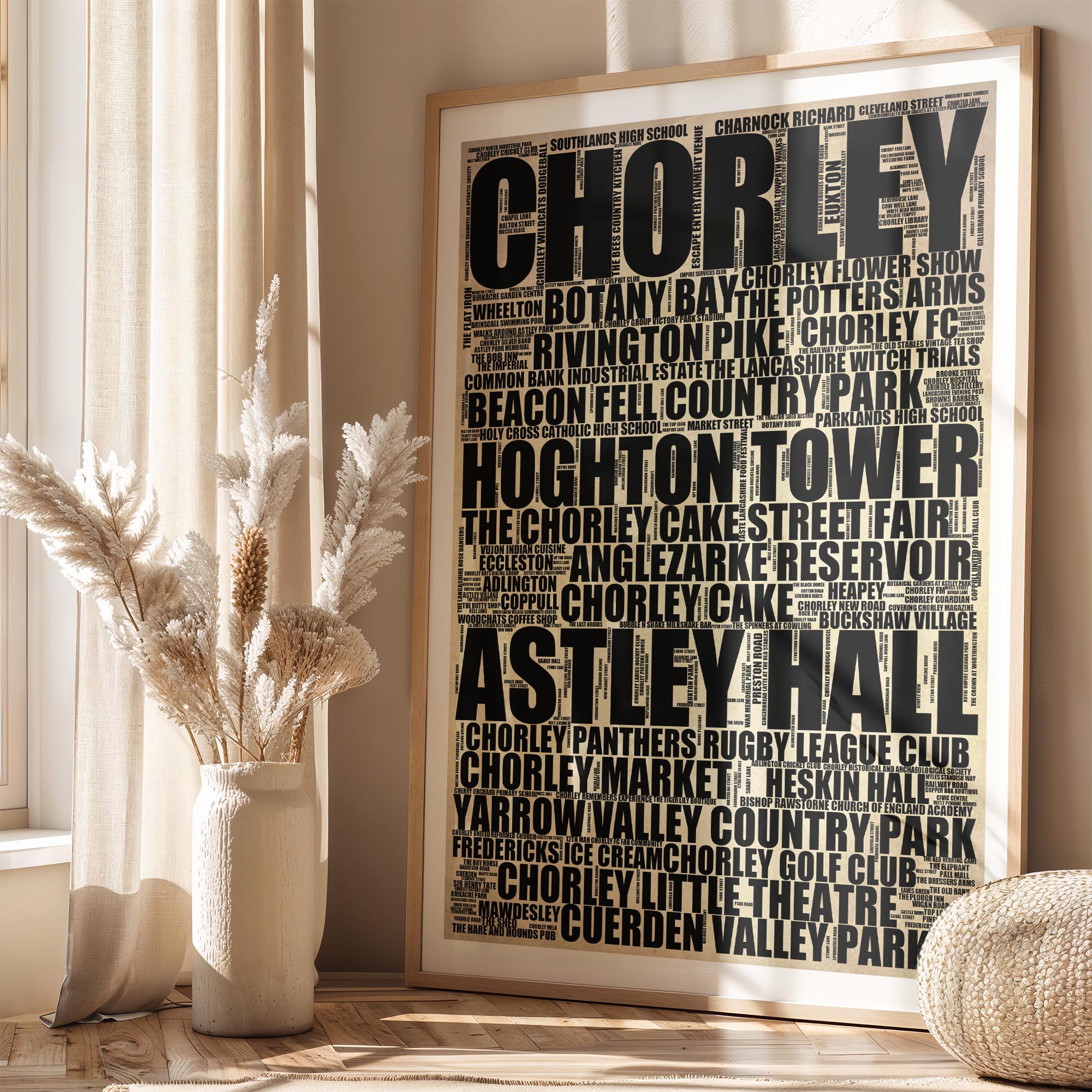 Chorley - Premium Typographic Word Cloud Prints, Posters & Gifts