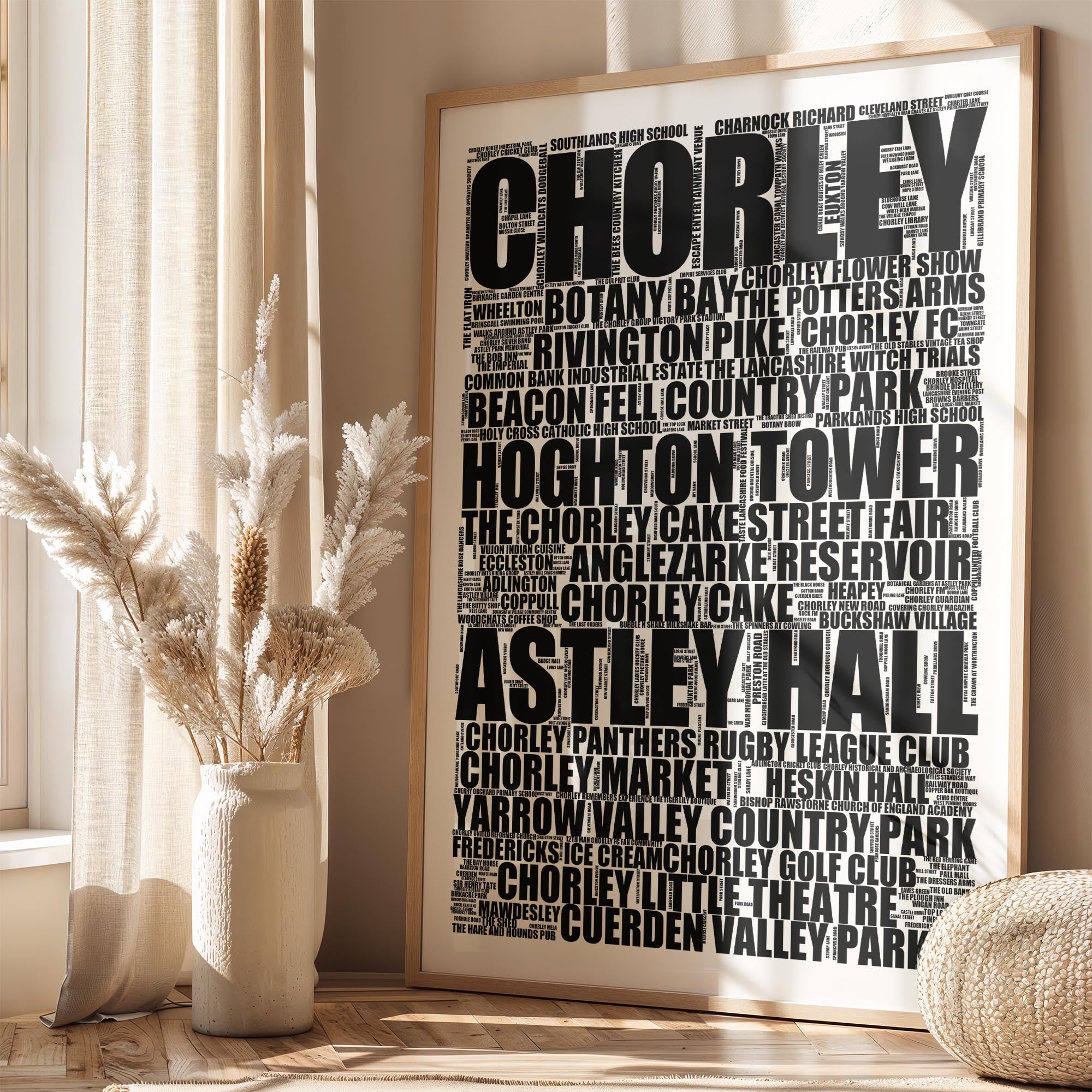 Chorley - Premium Typographic Word Cloud Prints, Posters & Gifts