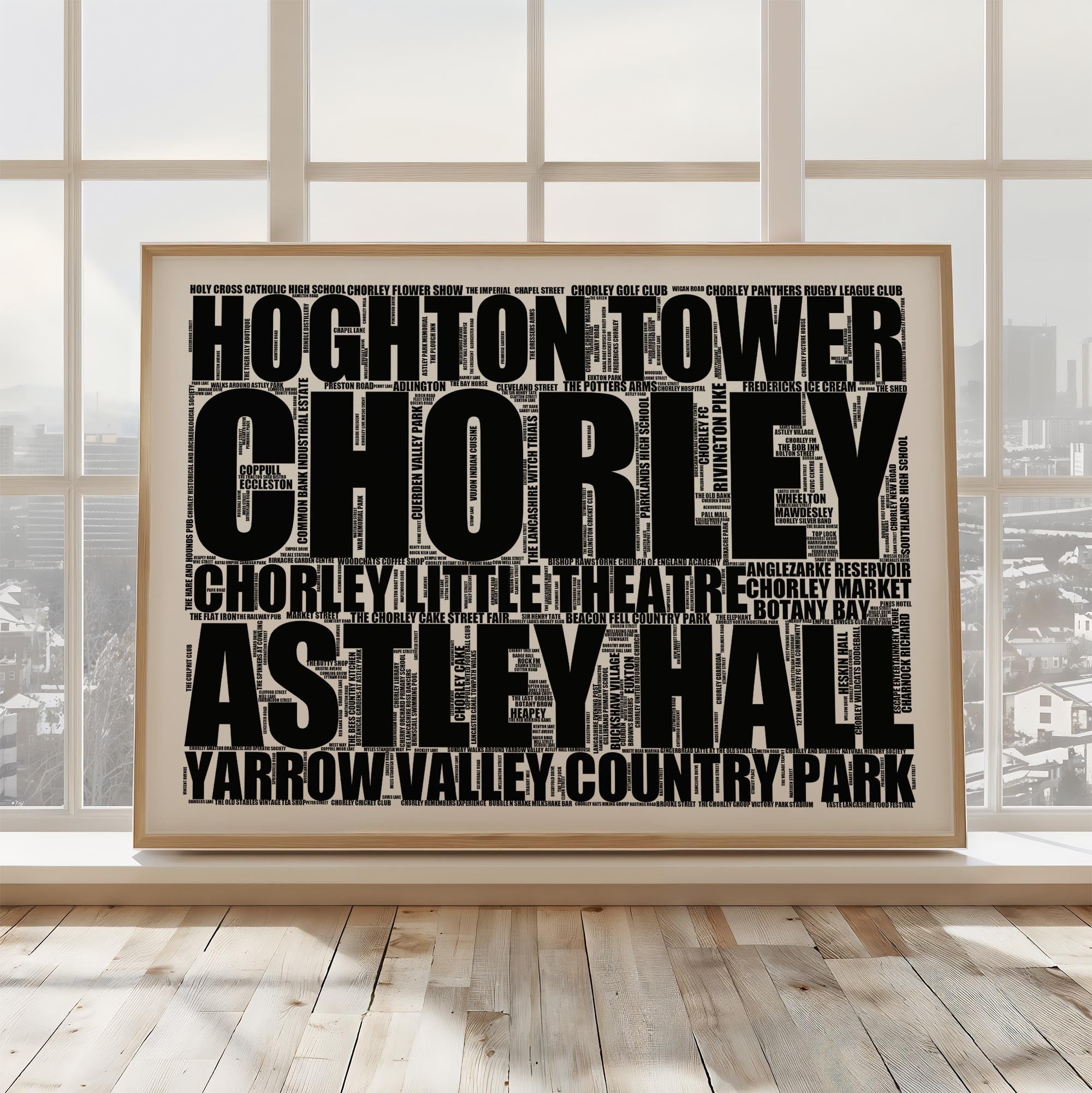 Chorley - Premium Typographic Word Cloud Prints, Posters & Gifts