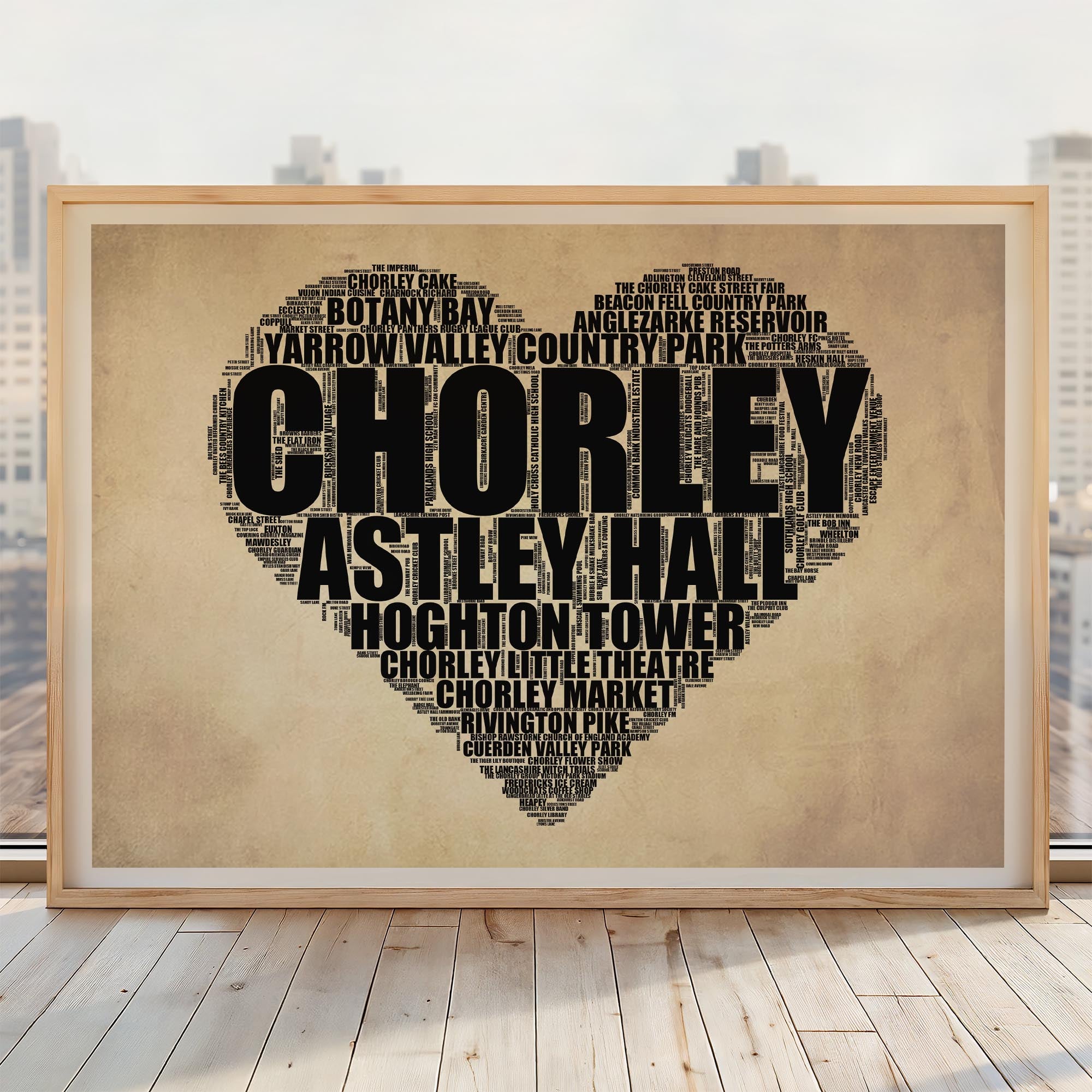 Chorley - Premium Typographic Word Cloud Prints, Posters & Gifts