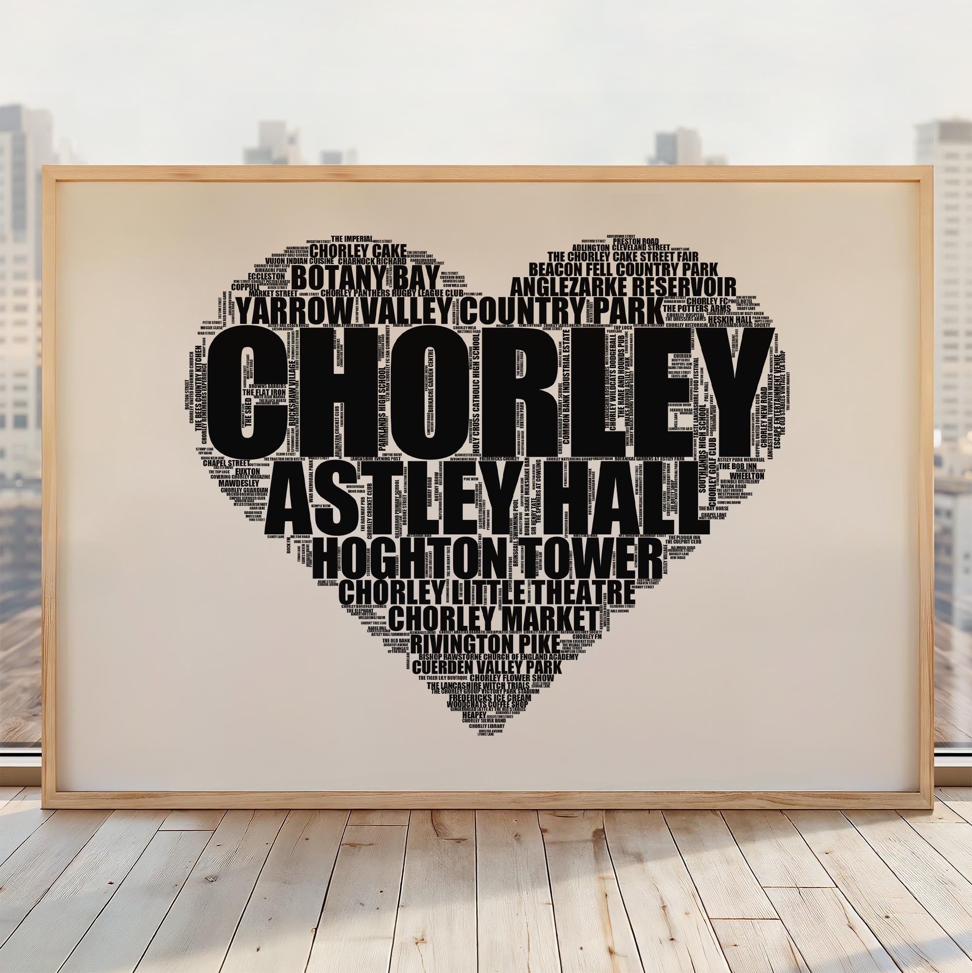 Chorley - Premium Typographic Word Cloud Prints, Posters & Gifts