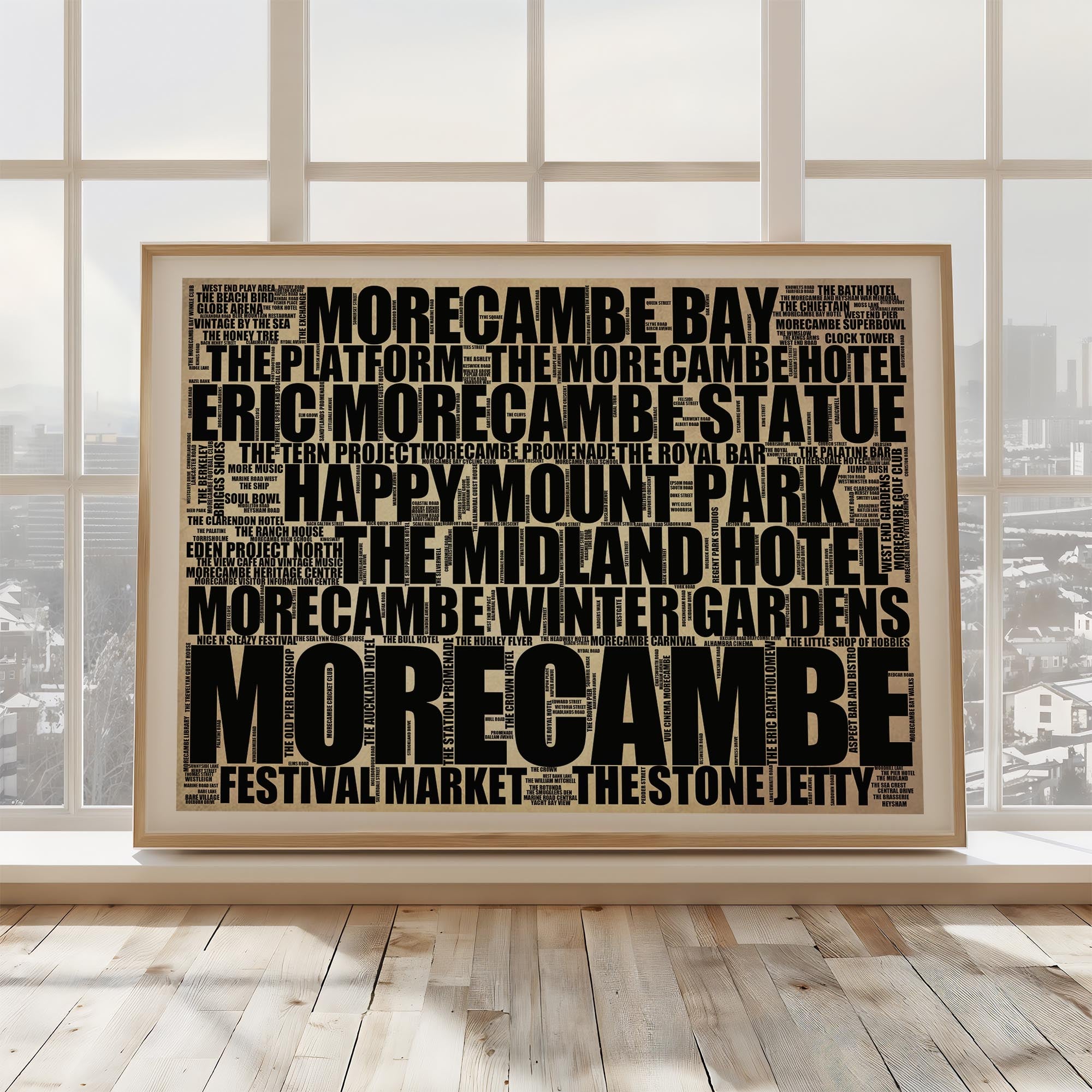 Morecambe - Premium Typographic Word Cloud Prints, Posters & Gifts