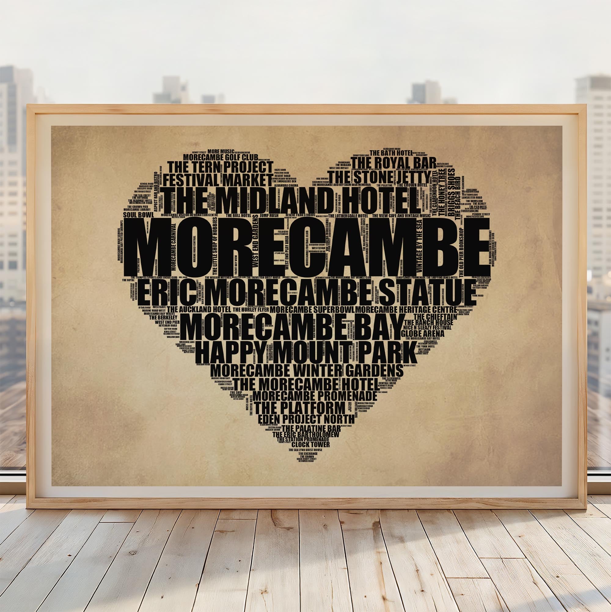 Morecambe - Premium Typographic Word Cloud Prints, Posters & Gifts