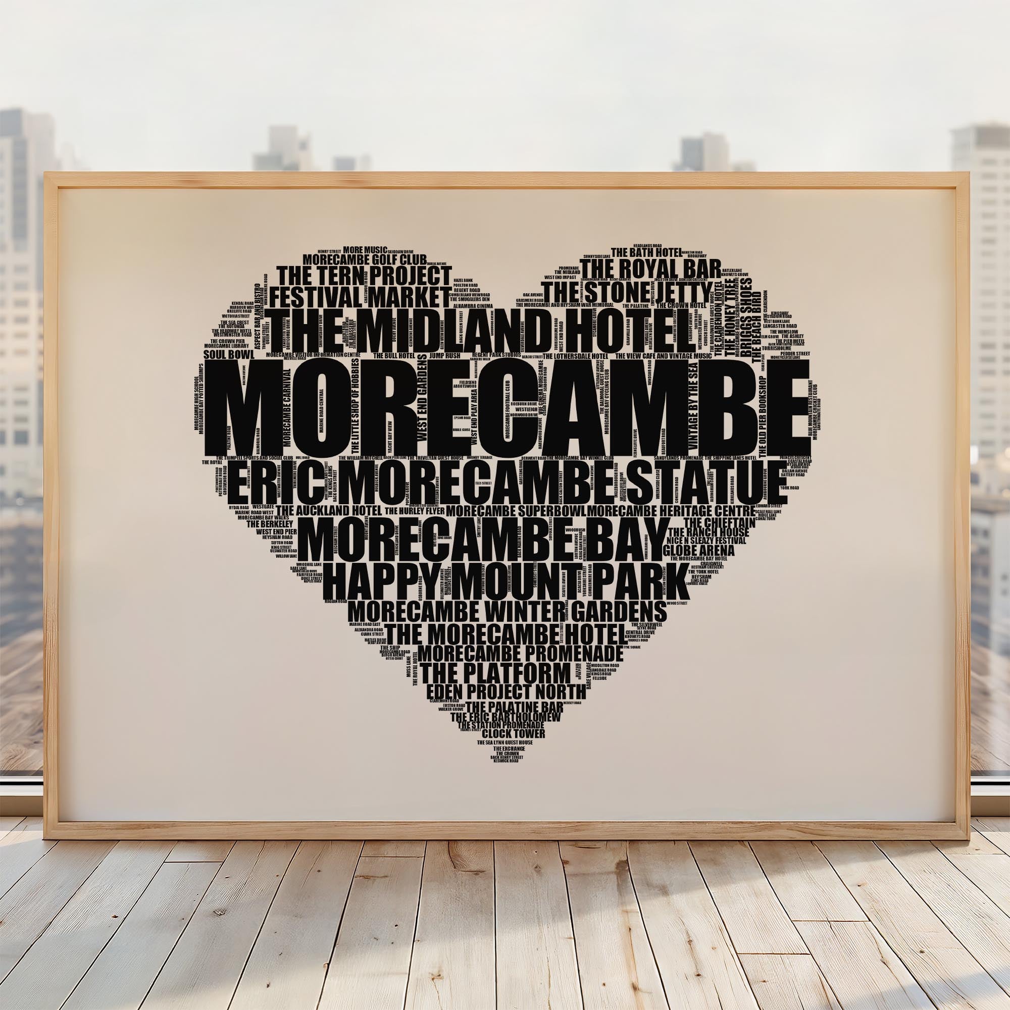 Morecambe - Premium Typographic Word Cloud Prints, Posters & Gifts