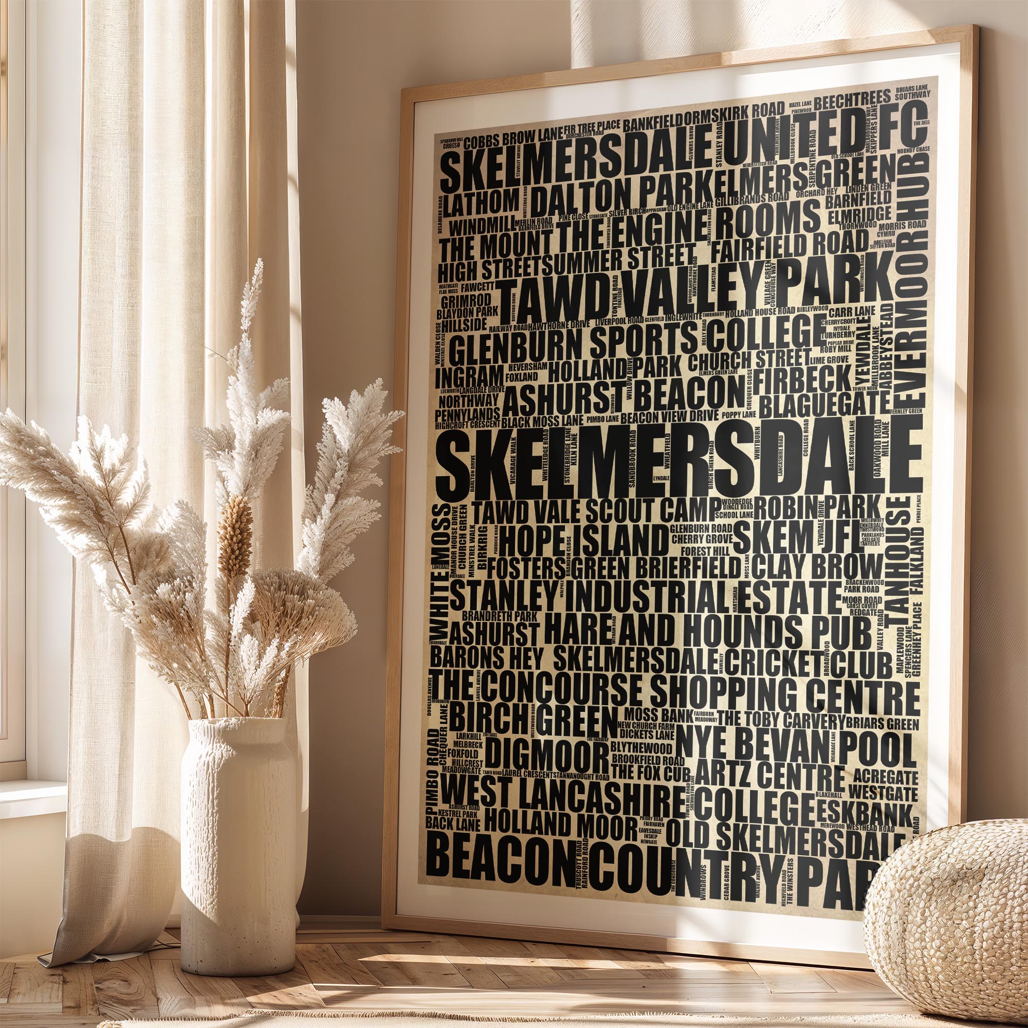 Skelmersdale - Premium Typographic Word Cloud Prints, Posters & Gifts