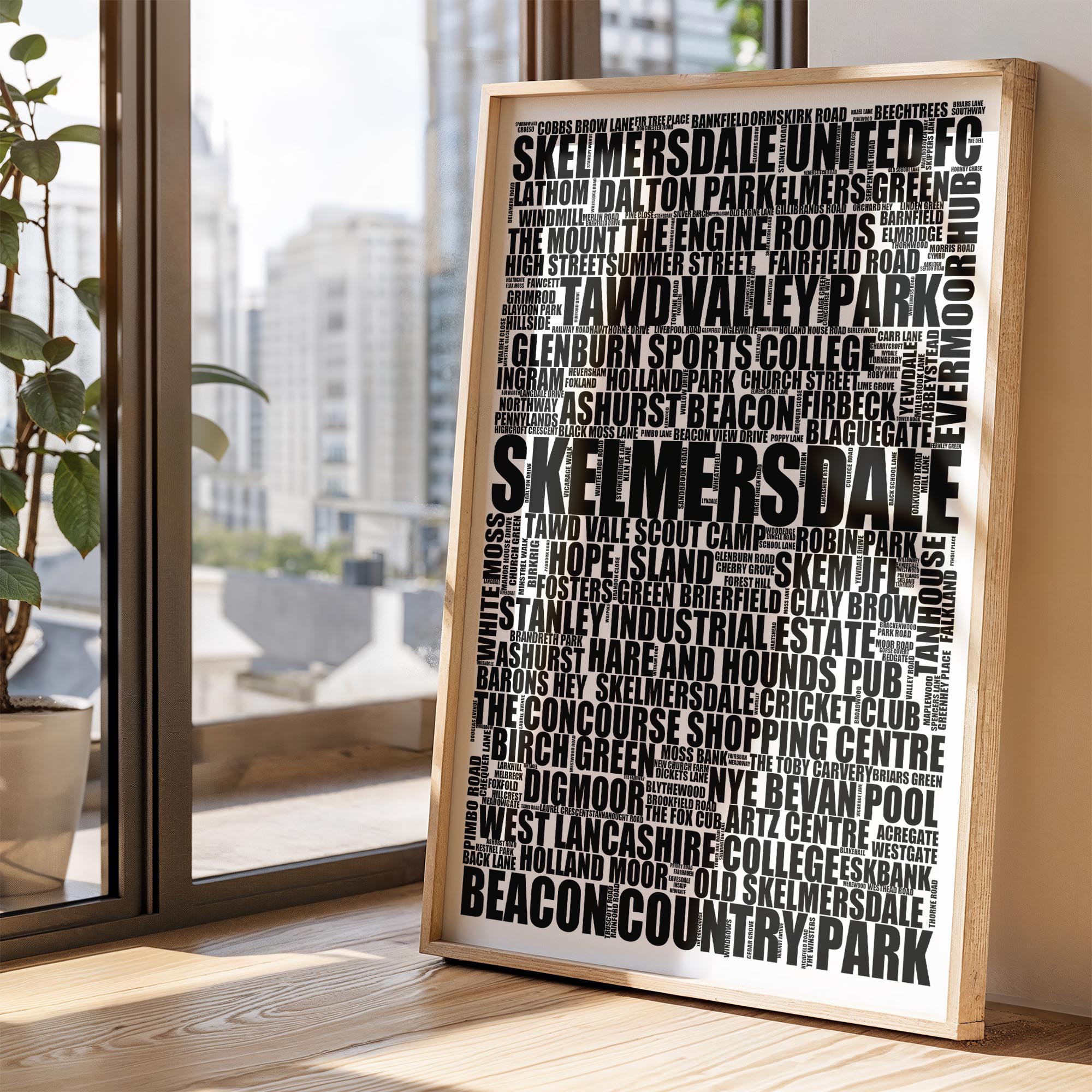 Skelmersdale - Premium Typographic Word Cloud Prints, Posters & Gifts