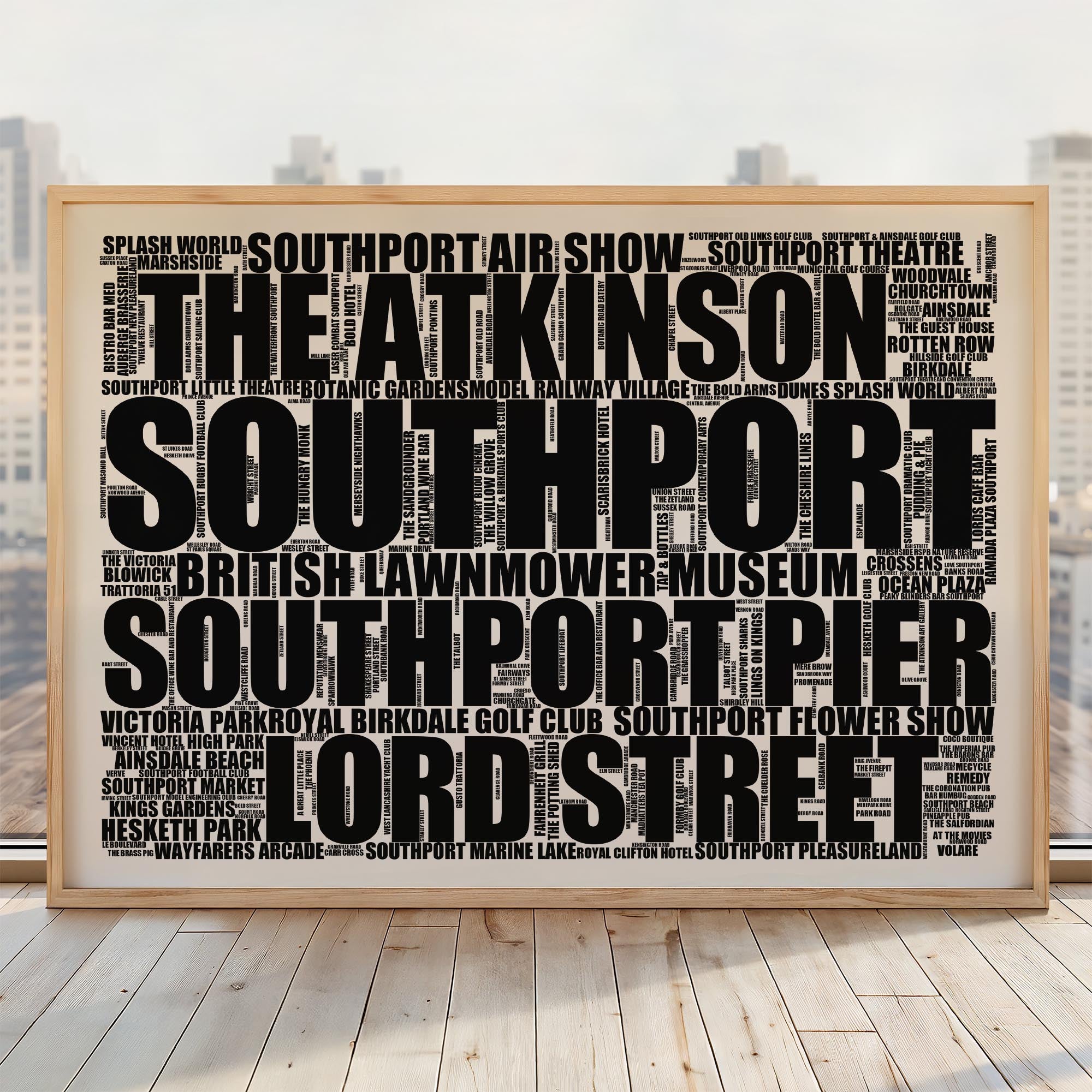 Southport - Premium Typographic Word Cloud Prints, Posters & Gifts