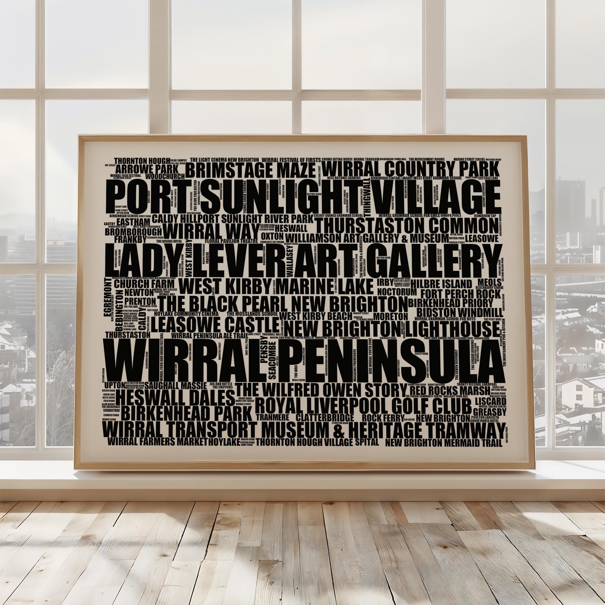 Wirral Peninsula - Premium Typographic Word Cloud Prints, Posters & Gifts