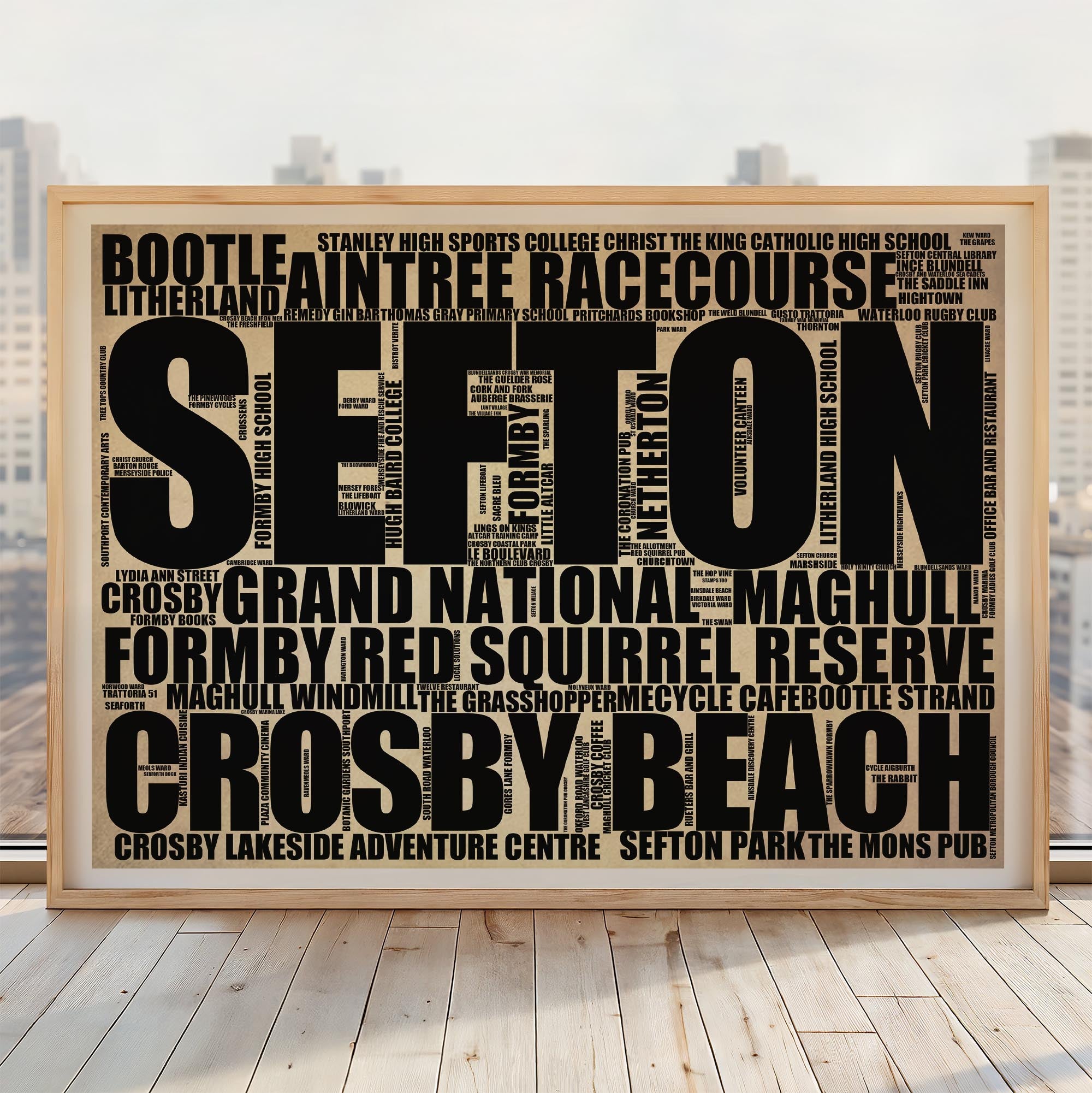 Sefton - Premium Typographic Word Cloud Prints, Posters & Gifts