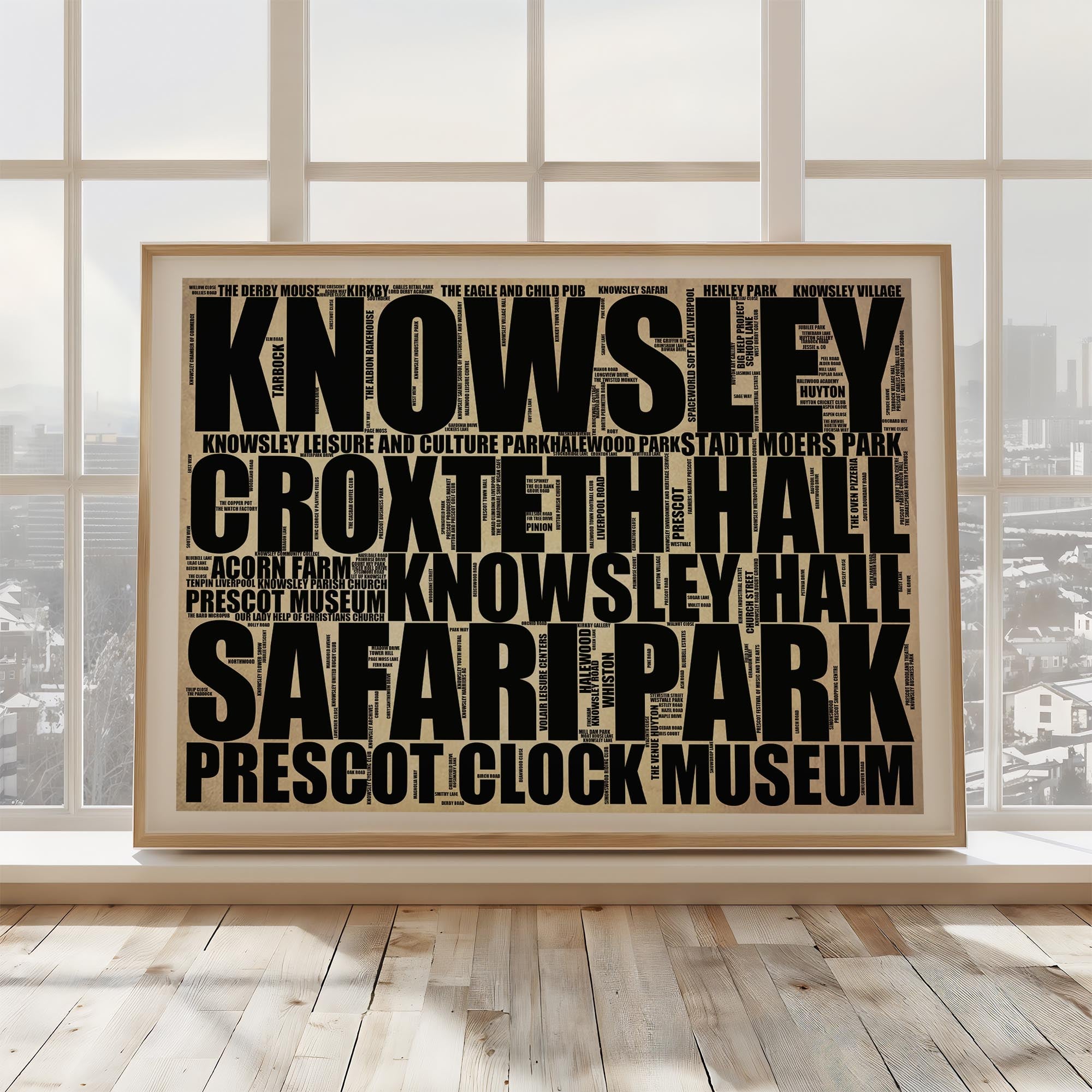 Knowsley - Premium Typographic Word Cloud Prints, Posters & Gifts