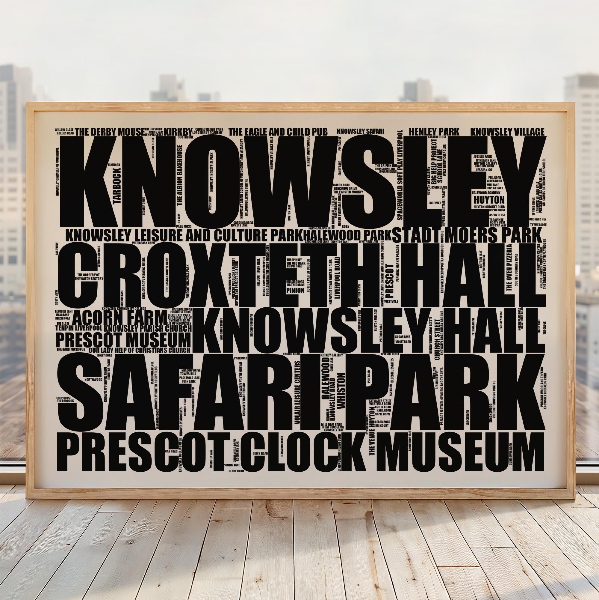Knowsley - Premium Typographic Word Cloud Prints, Posters & Gifts